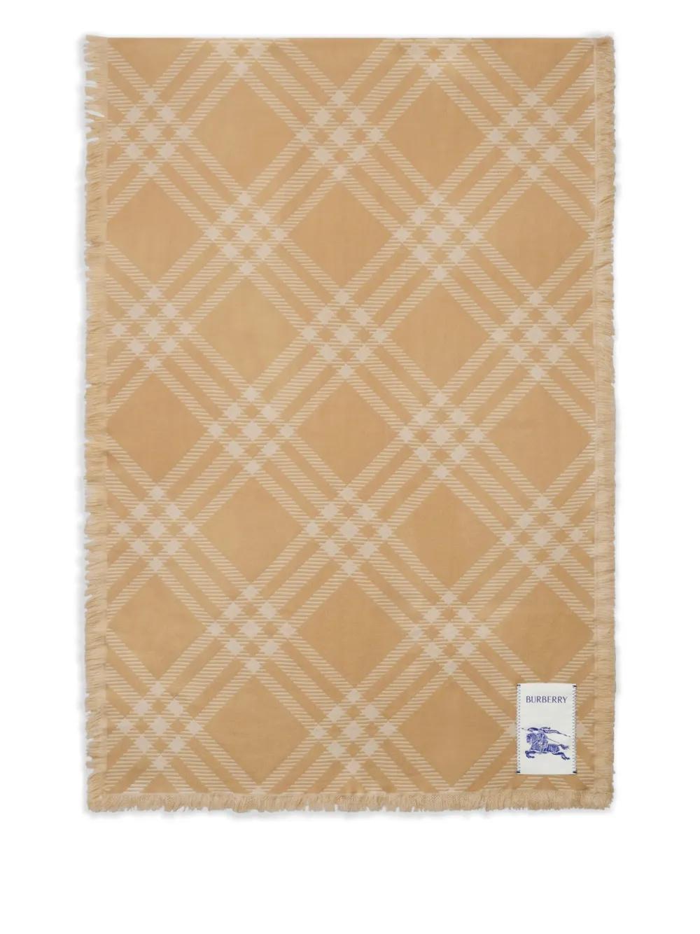 BURBERRY Gabardine Hat with Check Brim