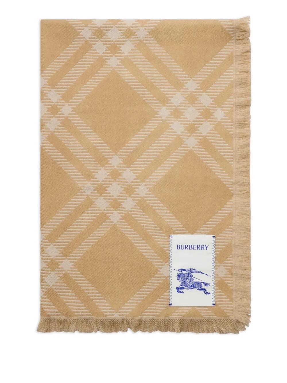 BURBERRY Gabardine Hat with Check Brim