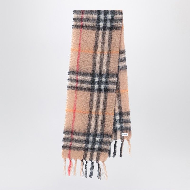 BURBERRY Wool and Mohair Check Scarf