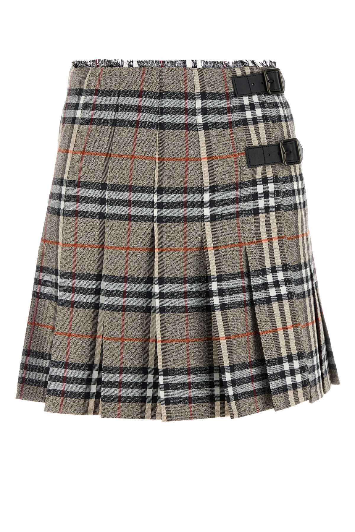 BURBERRY Embroidered Wool Mini Skirt for Women