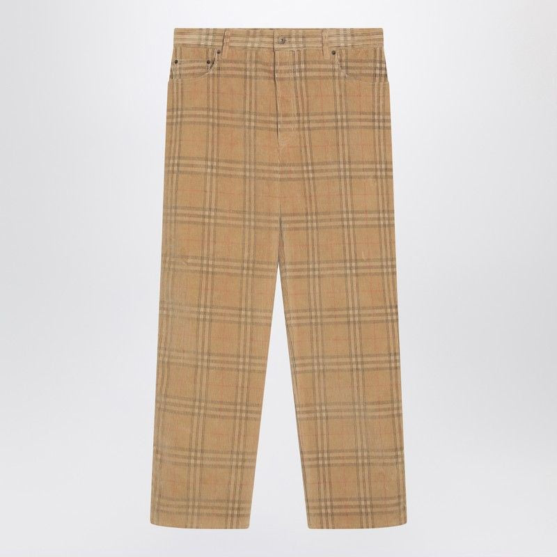 BURBERRY Check Corduroy Trousers for Men