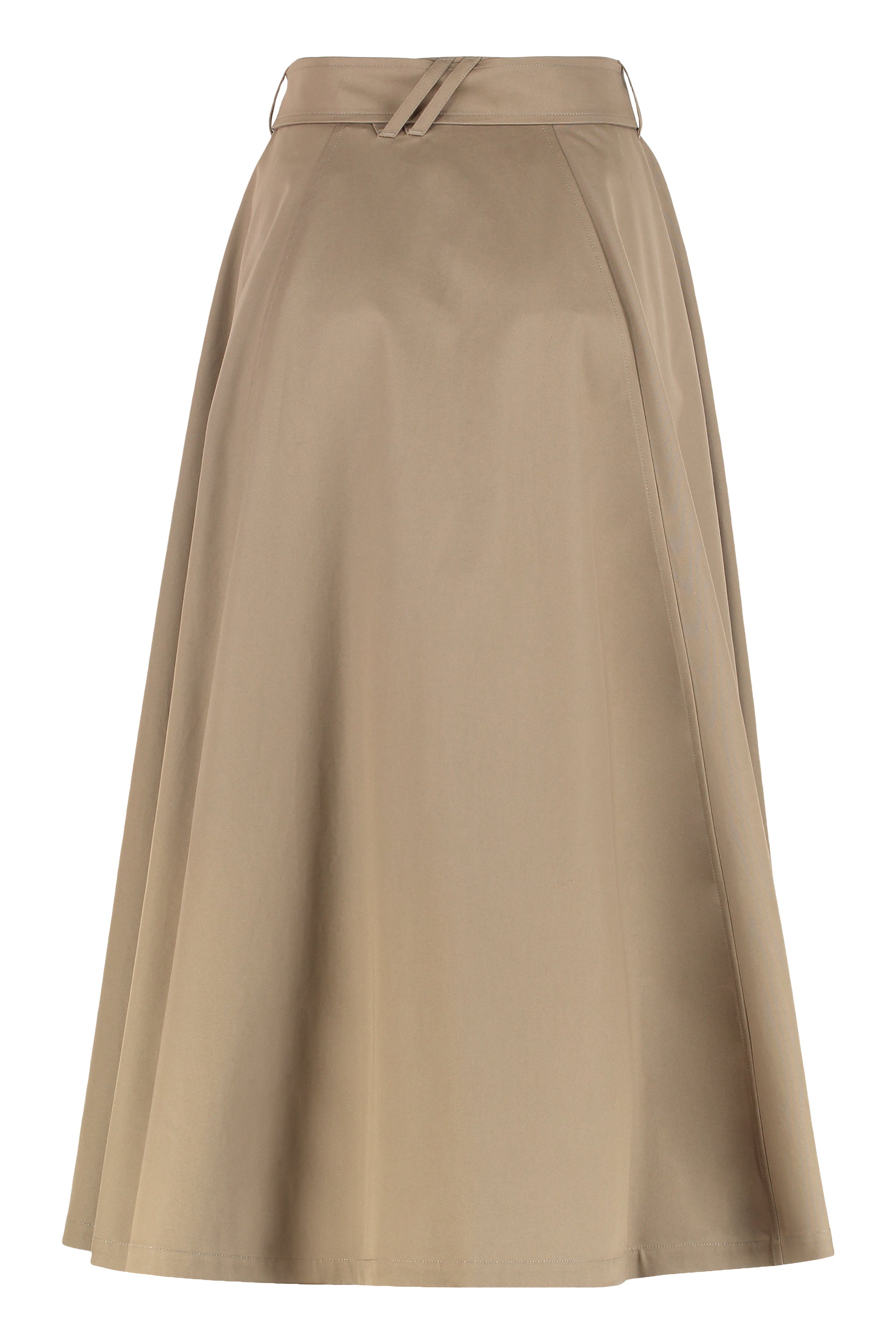 BURBERRY Elegant Flared Midi Skirt with Detachable Belt