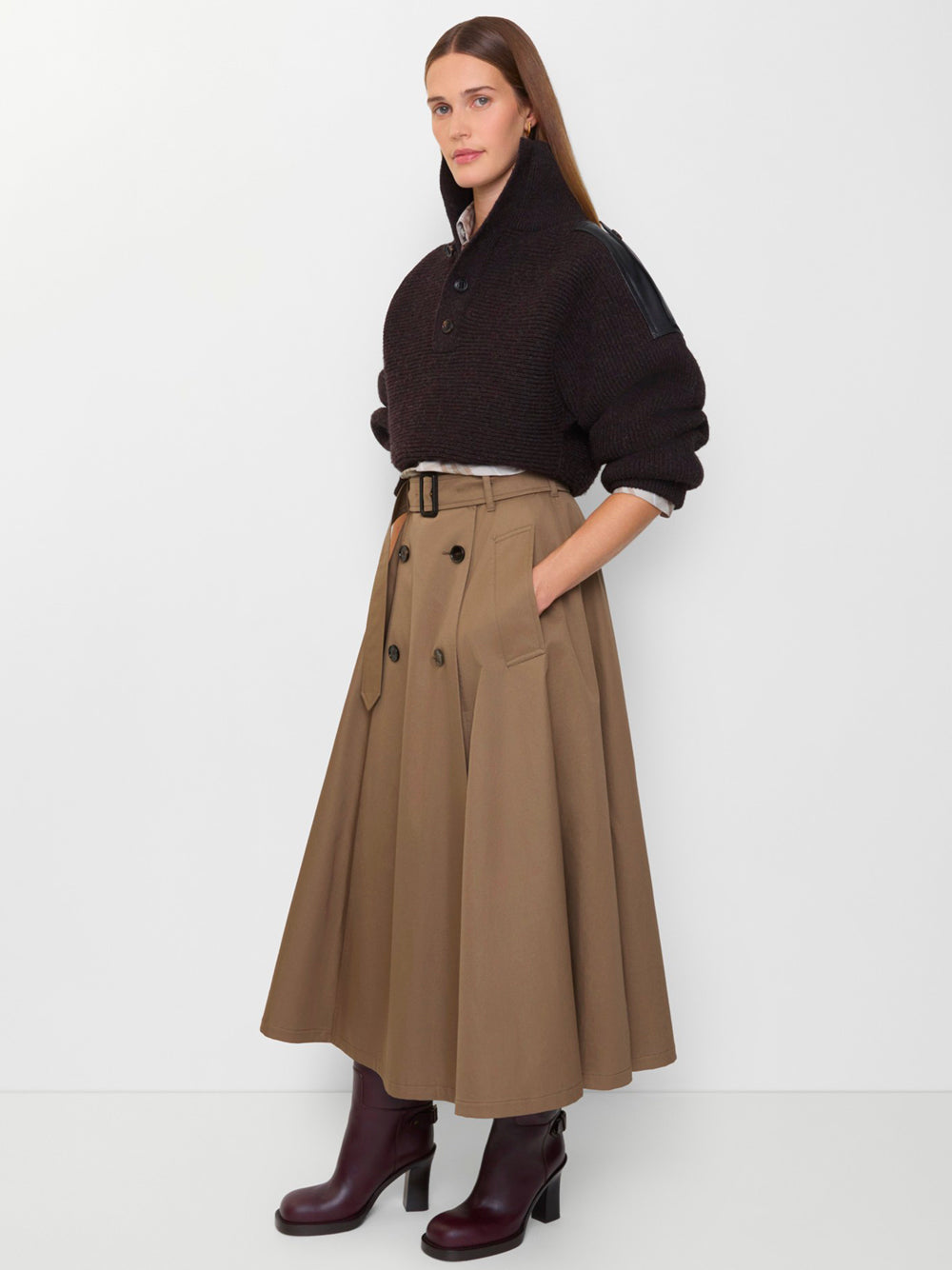 BURBERRY Midi Trench Skirt