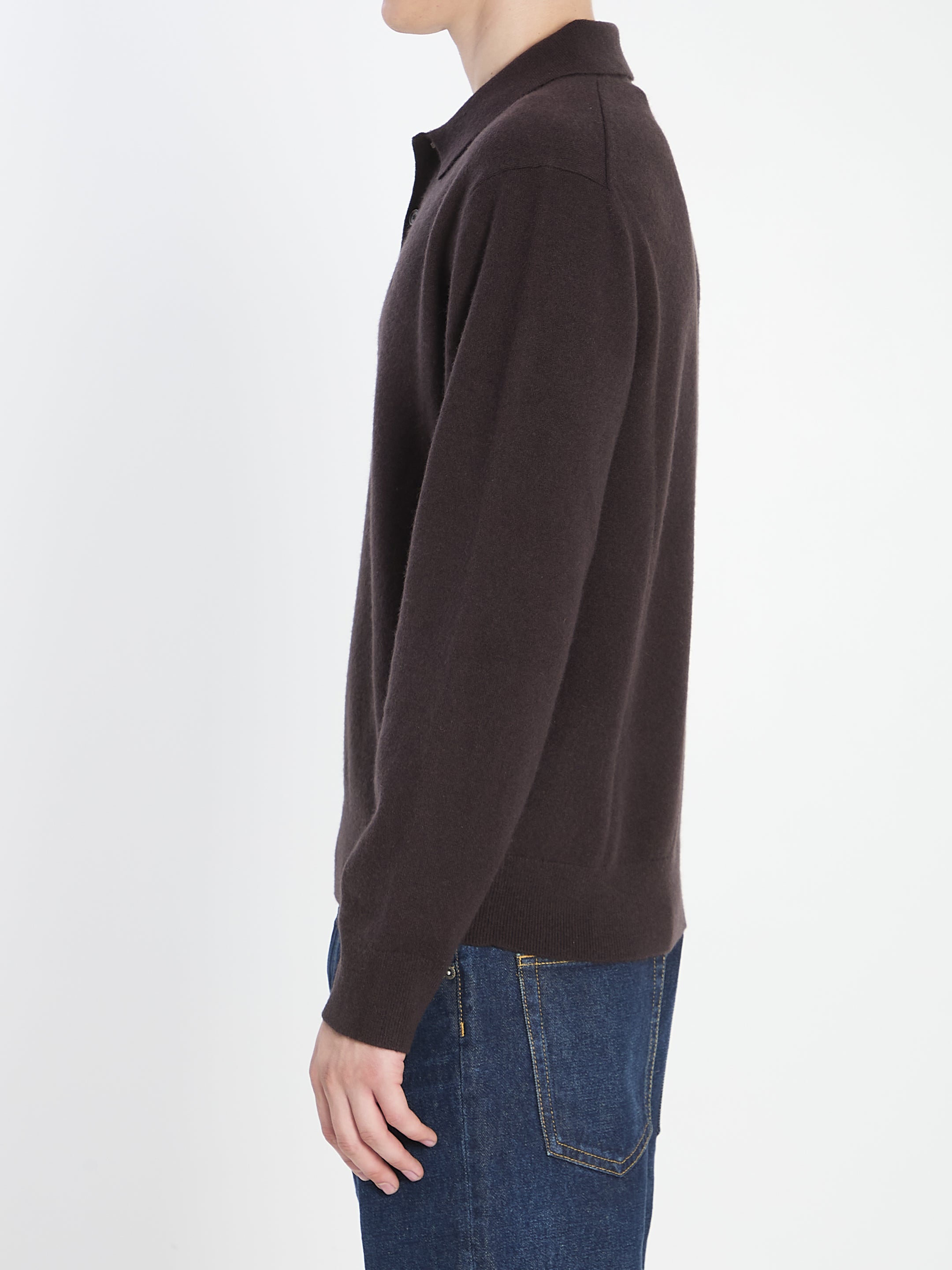 BURBERRY Cashmere-Blend Long-Sleeved Polo Shirt - Slim Fit