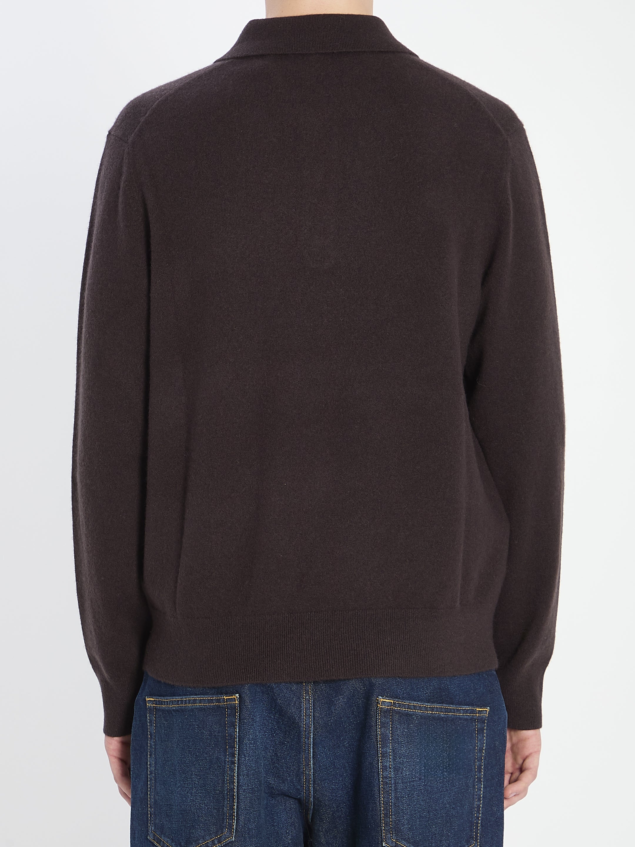 BURBERRY Cashmere-Blend Long-Sleeved Polo Shirt - Slim Fit