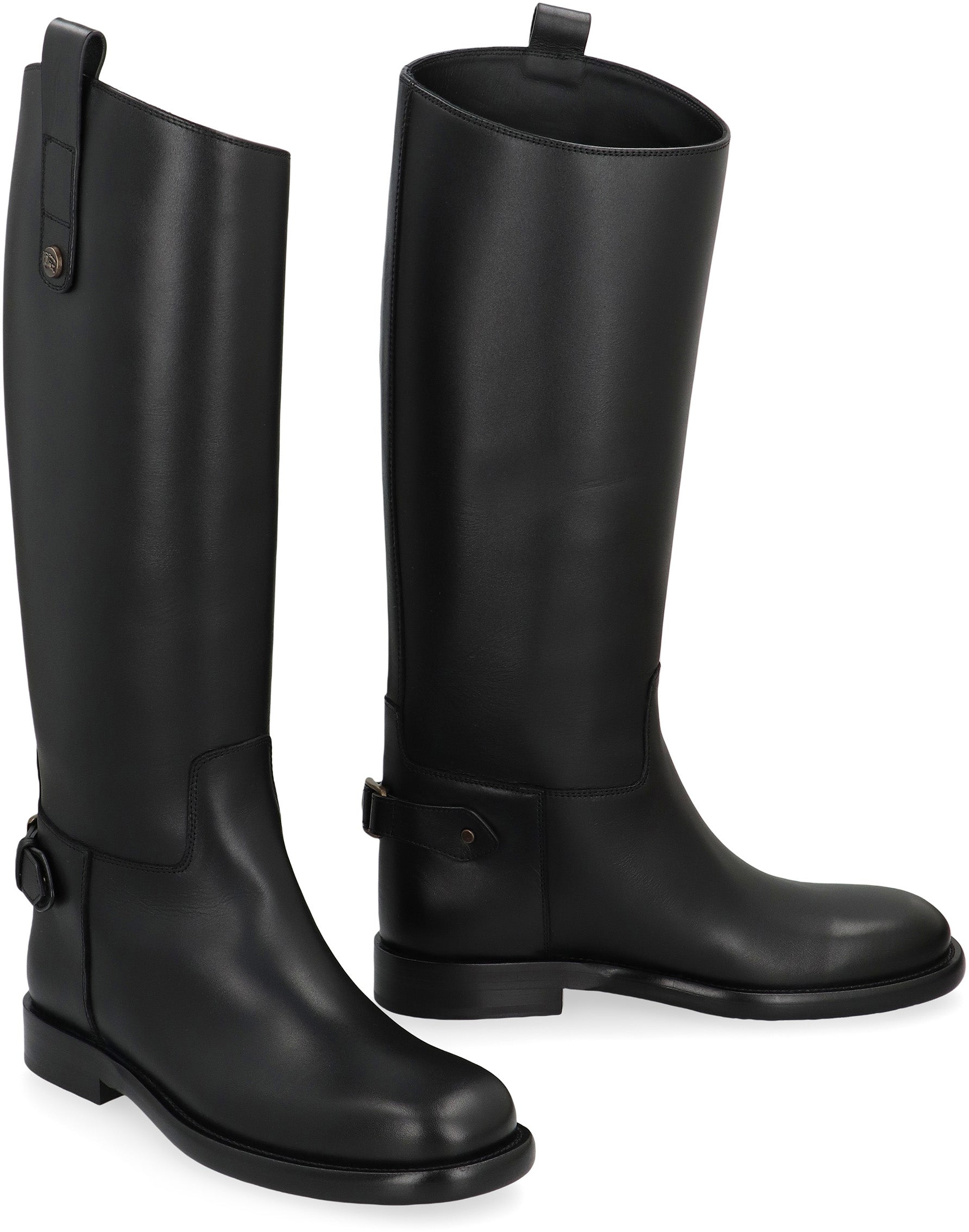 BURBERRY Knee-High Calfskin Riding Boots