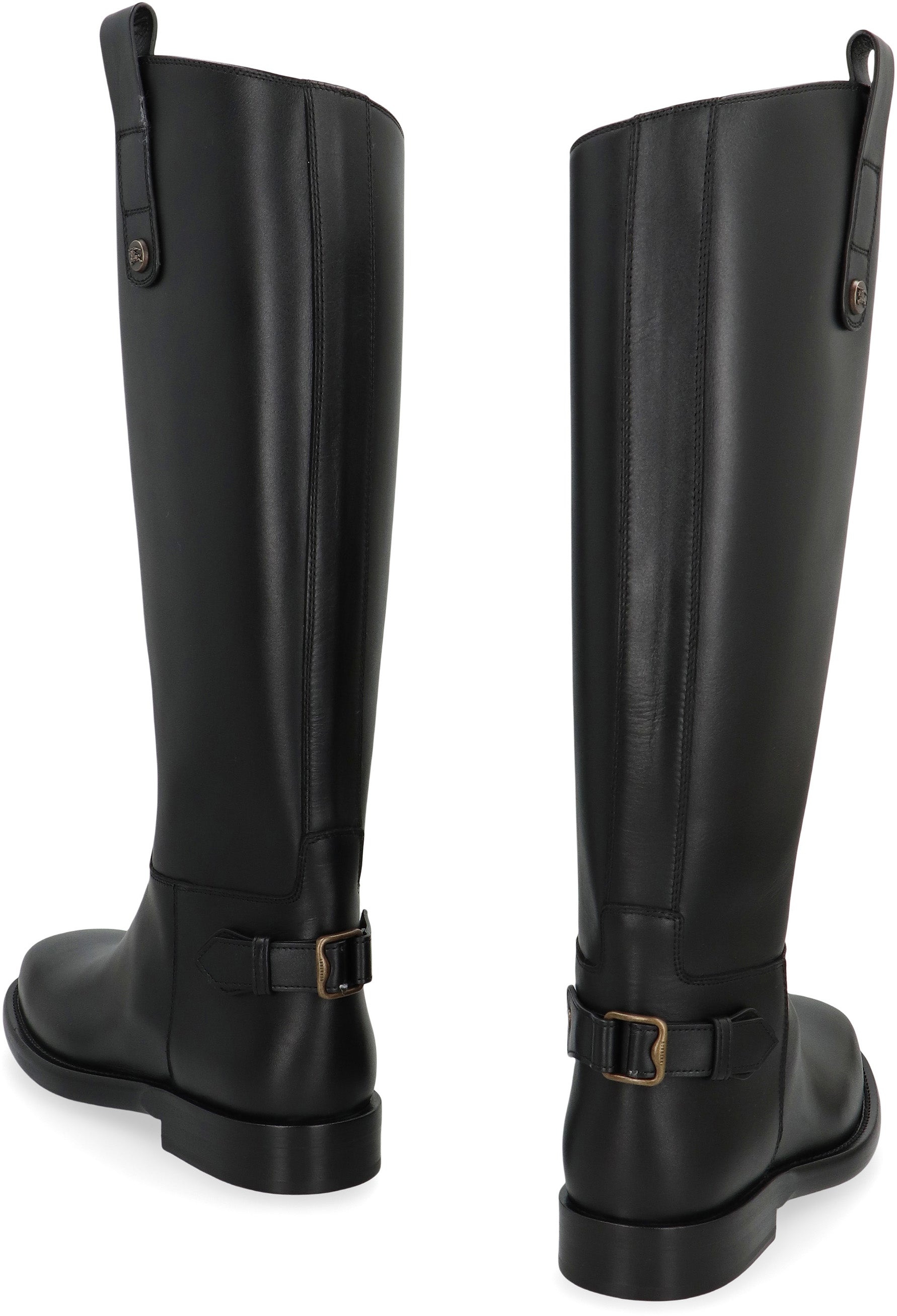 BURBERRY Knee-High Calfskin Riding Boots
