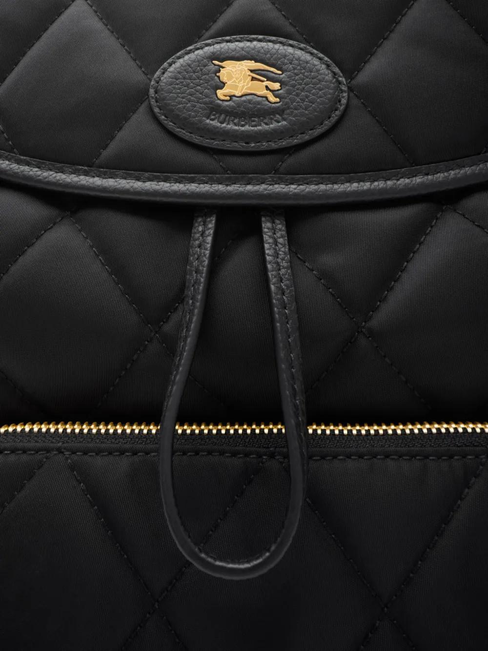 BURBERRY Quilted Mini Backpack with Leather Trim