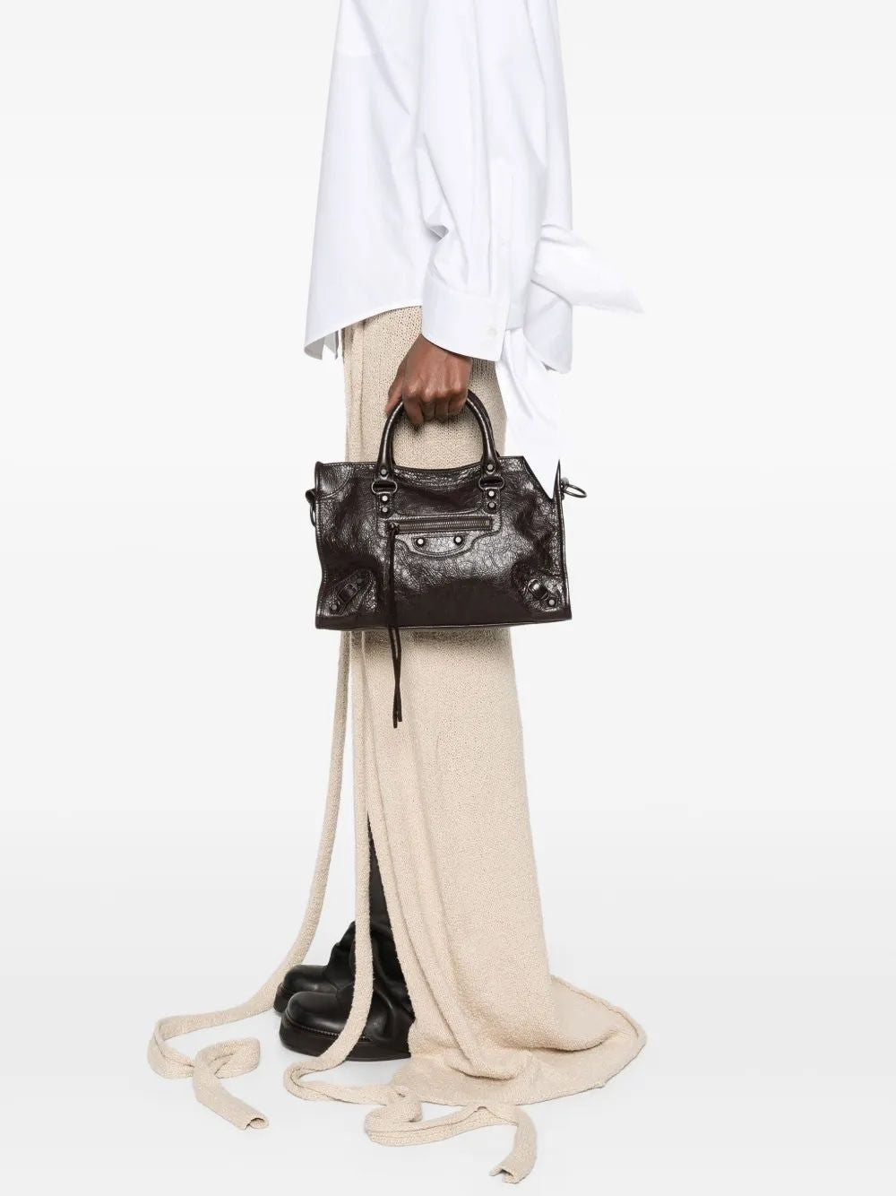 BALENCIAGA Mini Leather City Tote Handbag