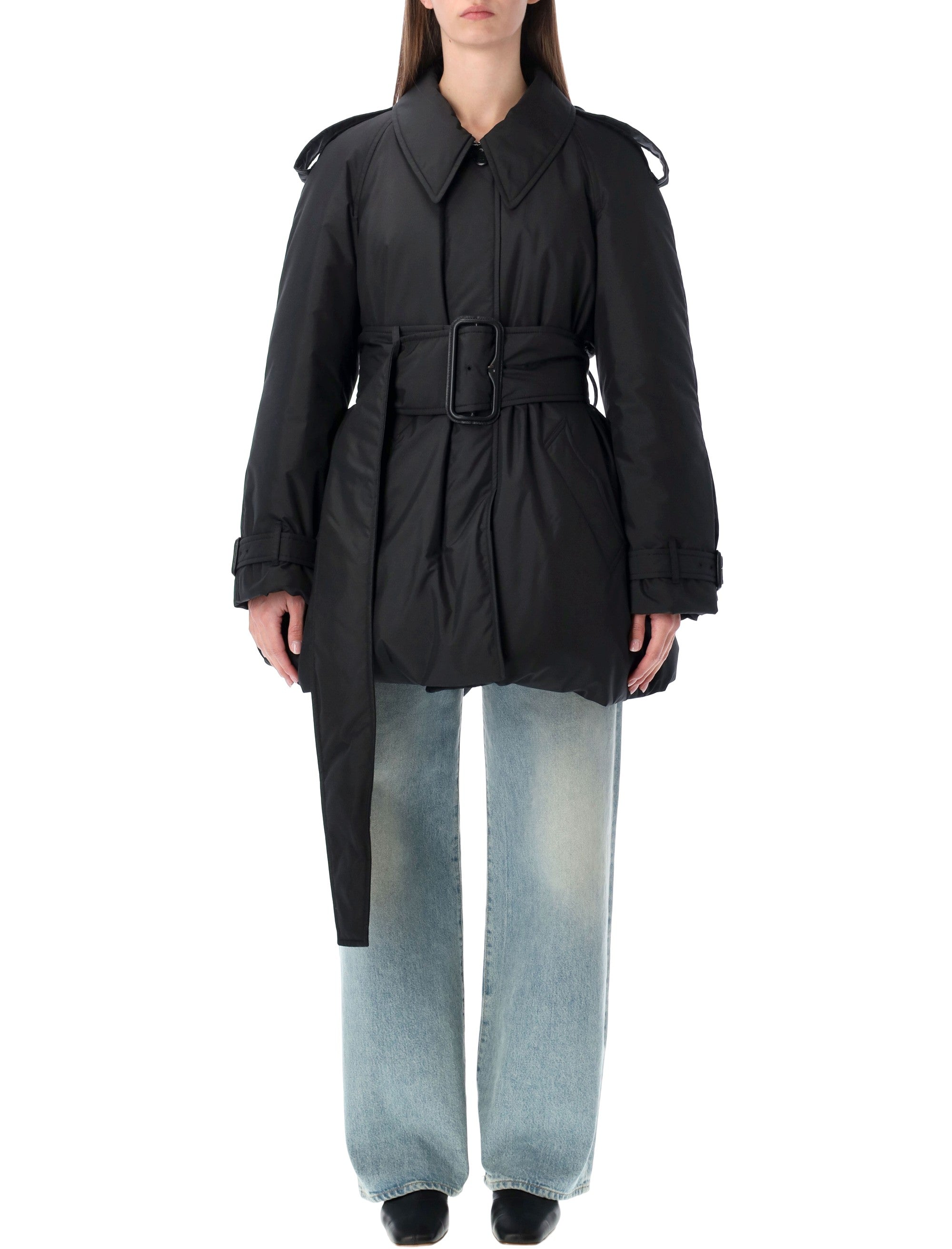 BURBERRY Belted Padded Car Jacket for Women - Modern Silhouette