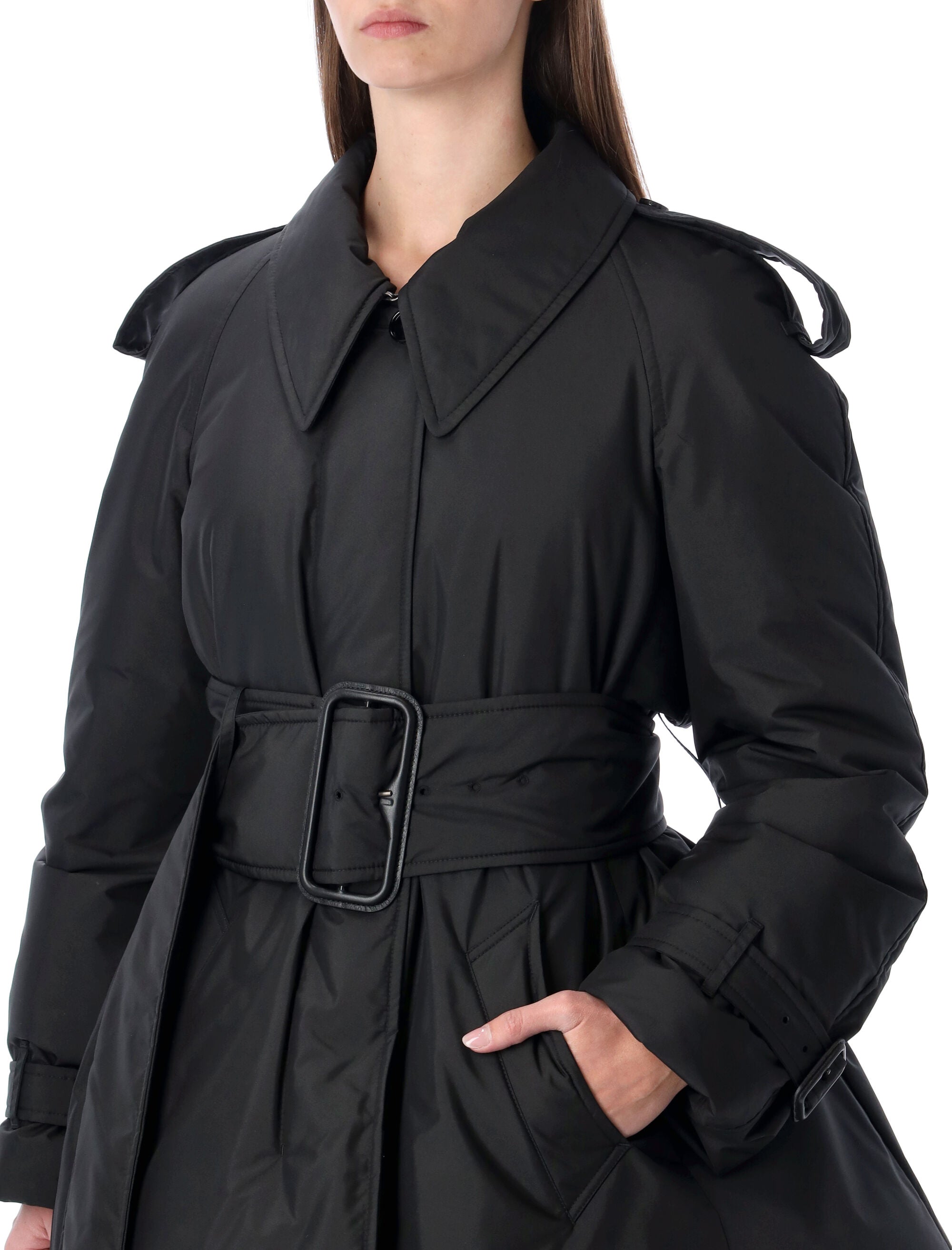 BURBERRY Belted Padded Car Jacket for Women - Modern Silhouette