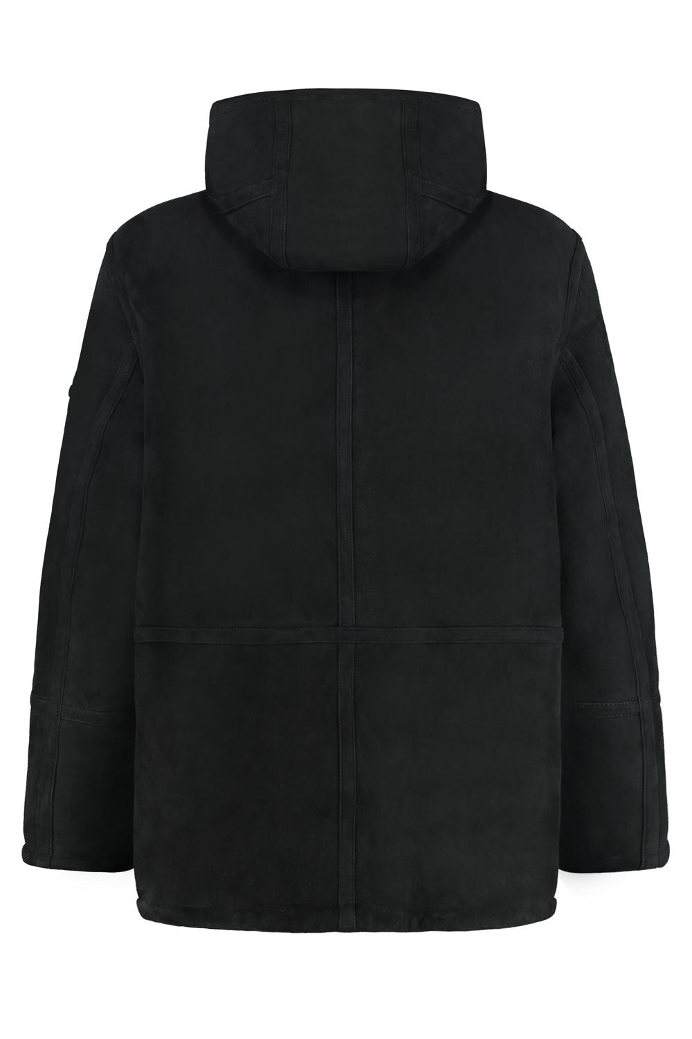 STONE ISLAND Suede Lambskin Jacket with Removable Logo Patch