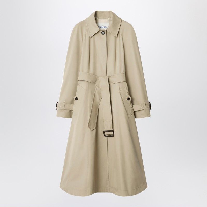 BURBERRY Long Gabardine Ellingham Car Jacket - Women's