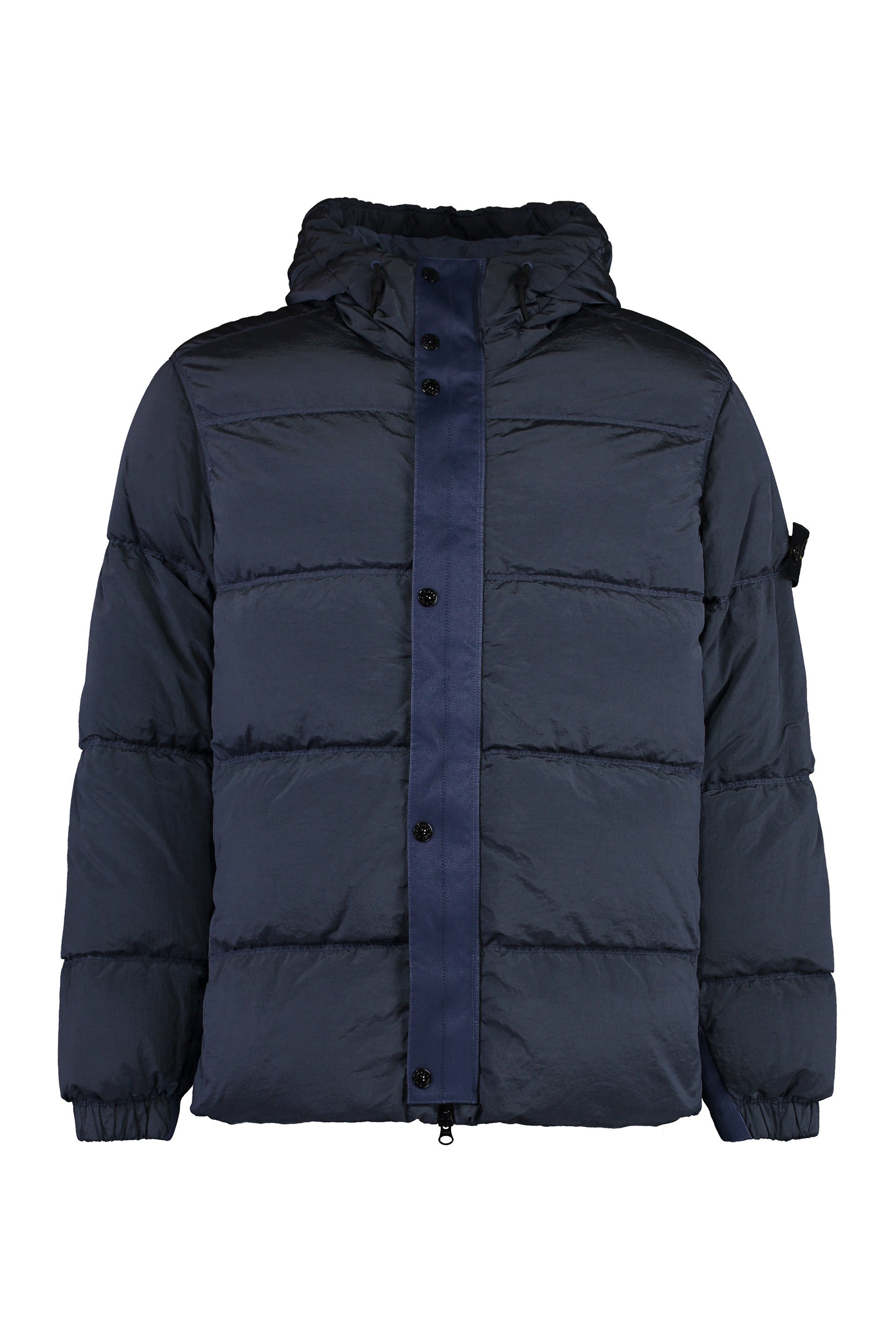 STONE ISLAND Hooded Tech Fabric Down Jacket