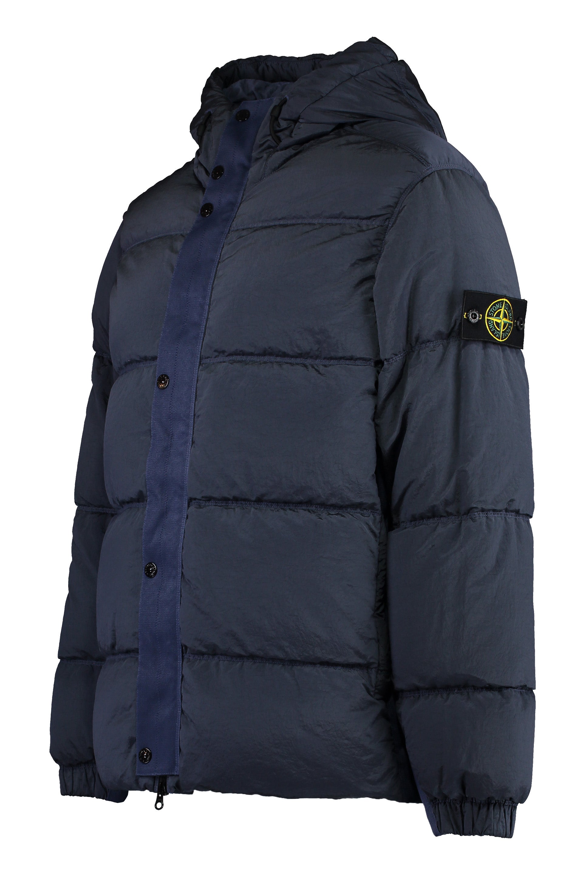 STONE ISLAND Hooded Tech Fabric Down Jacket