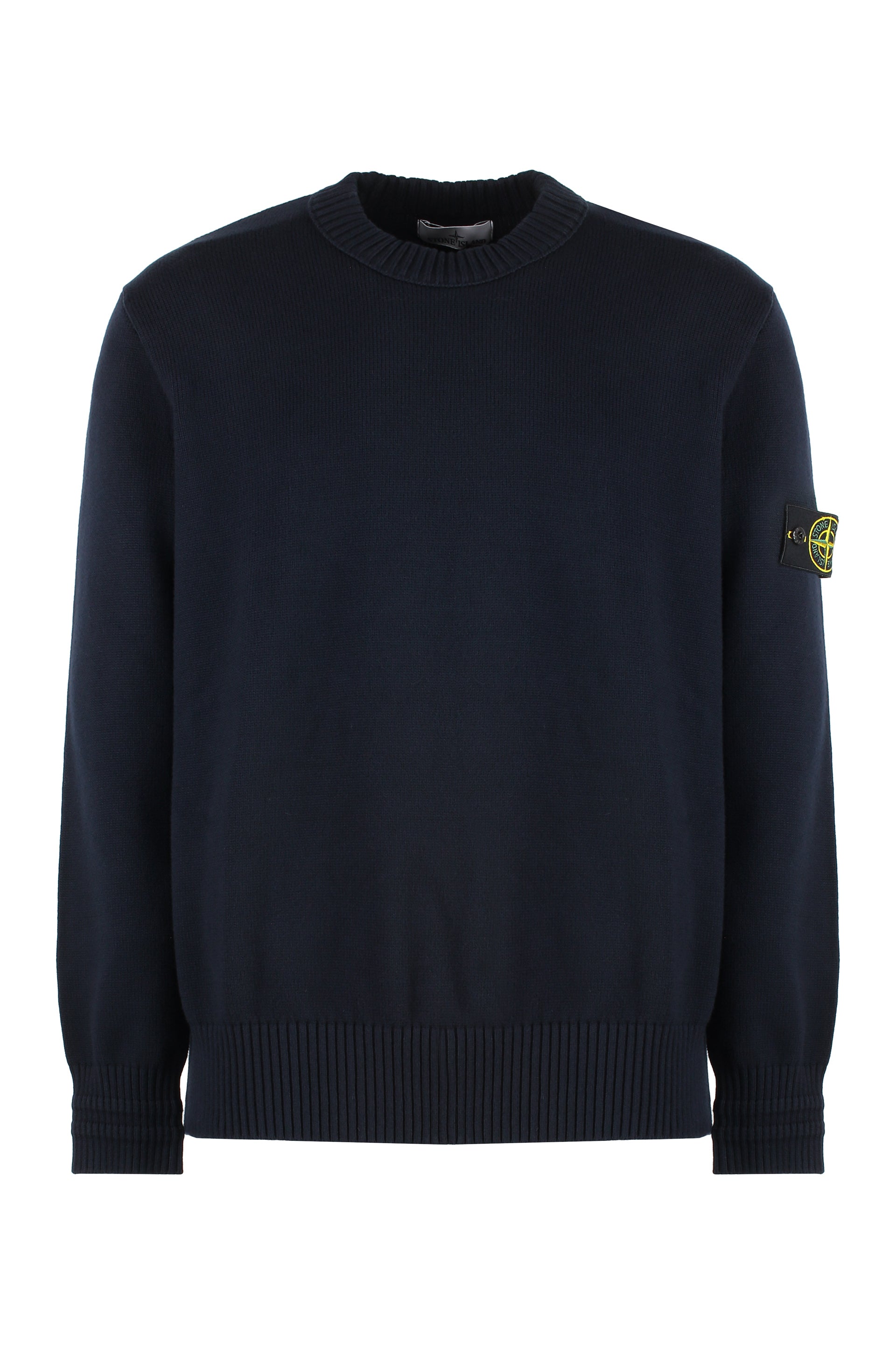 STONE ISLAND Long Sleeve Crew-Neck Sweater with Removable Logo Patch