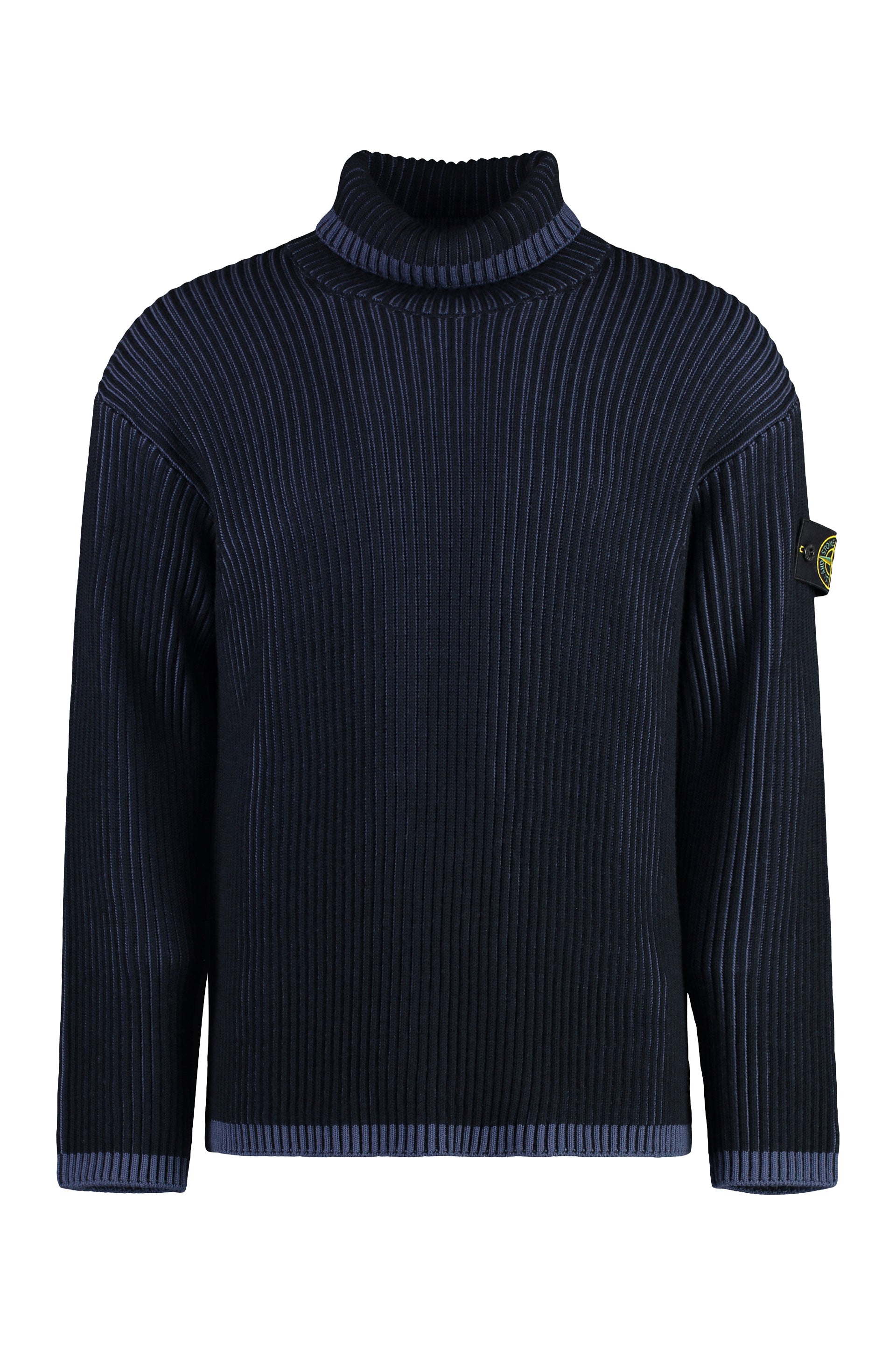 STONE ISLAND Midnight Blue Wool Sweater for Men
