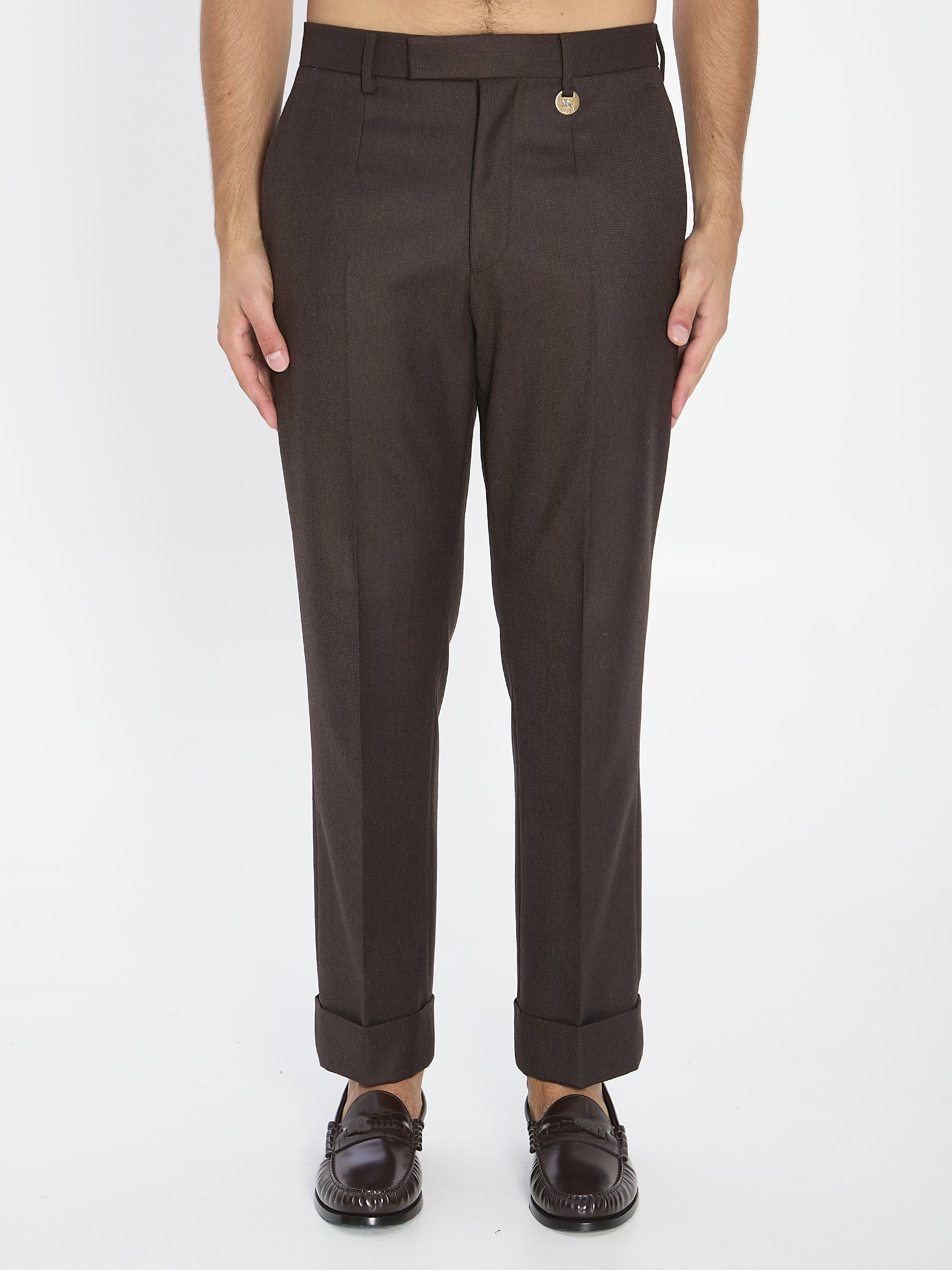 BURBERRY Tailored Wool Trousers - Size 48 IT
