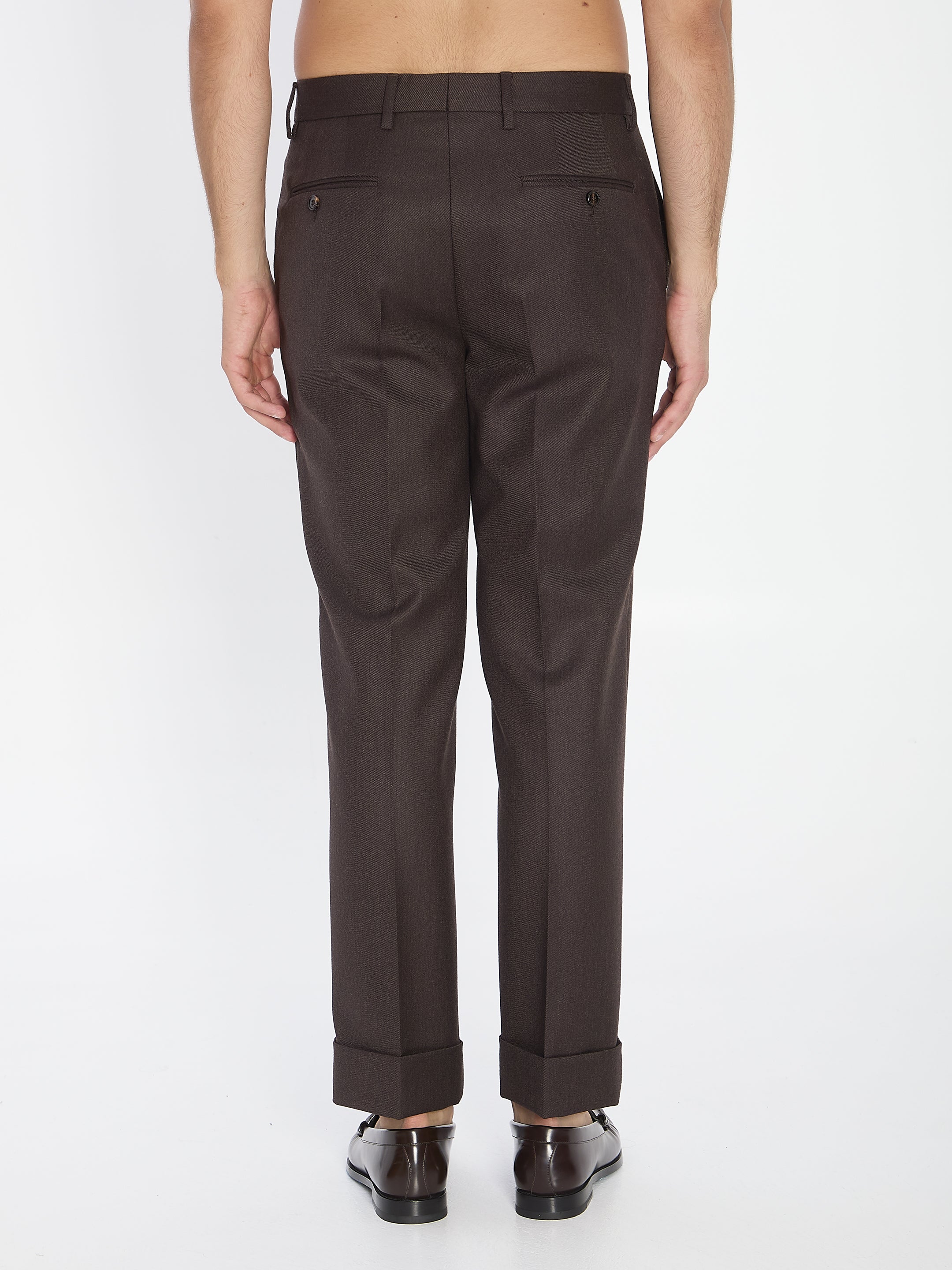 BURBERRY Tailored Wool Trousers - Size 48 IT