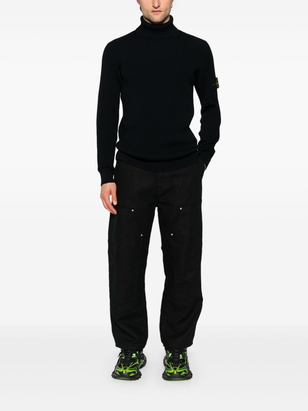 STONE ISLAND Virgin Wool Crew-Neck Sweater for Men
