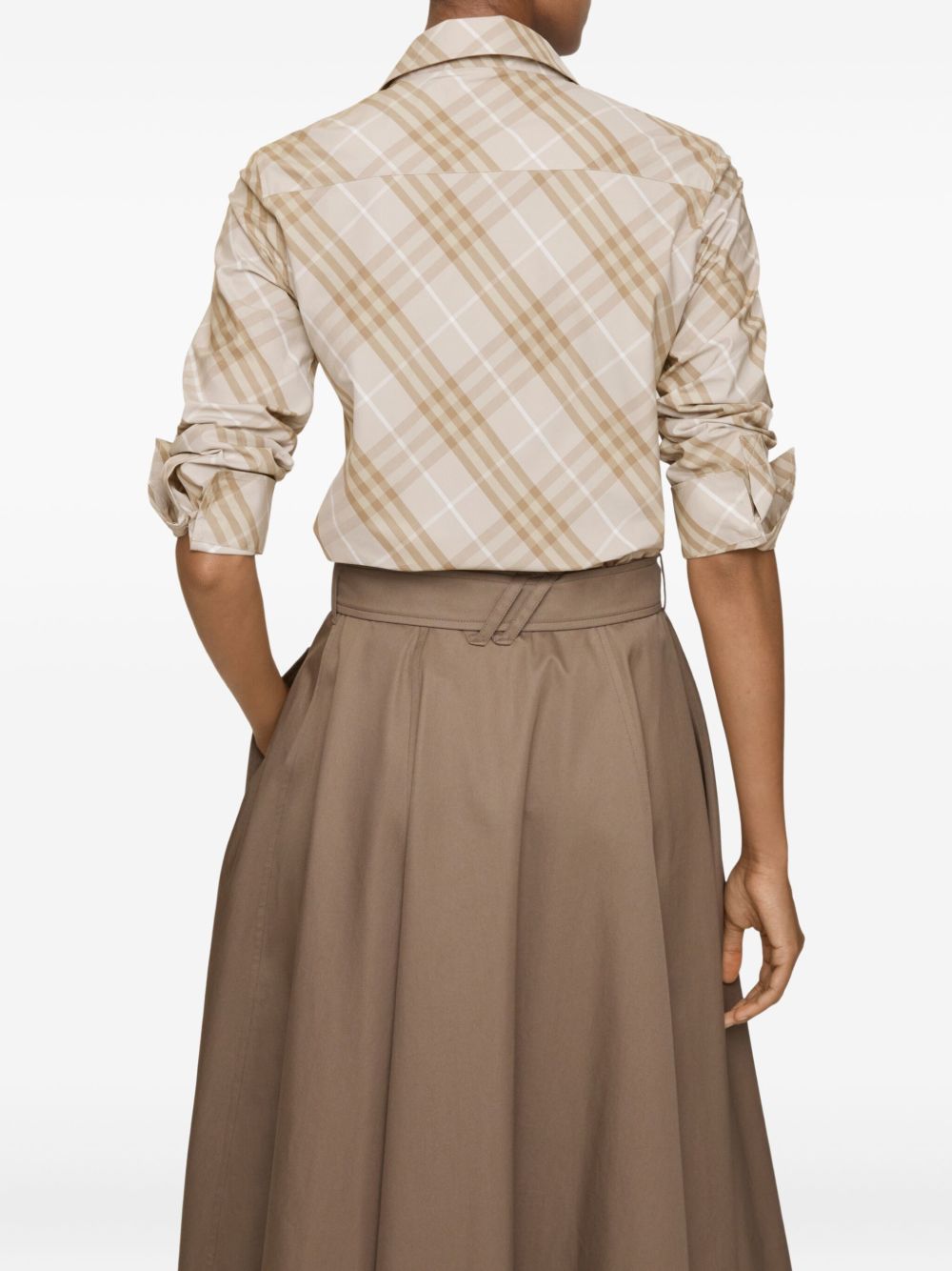 BURBERRY Slim Fit Check Shirt for Women - Size 8