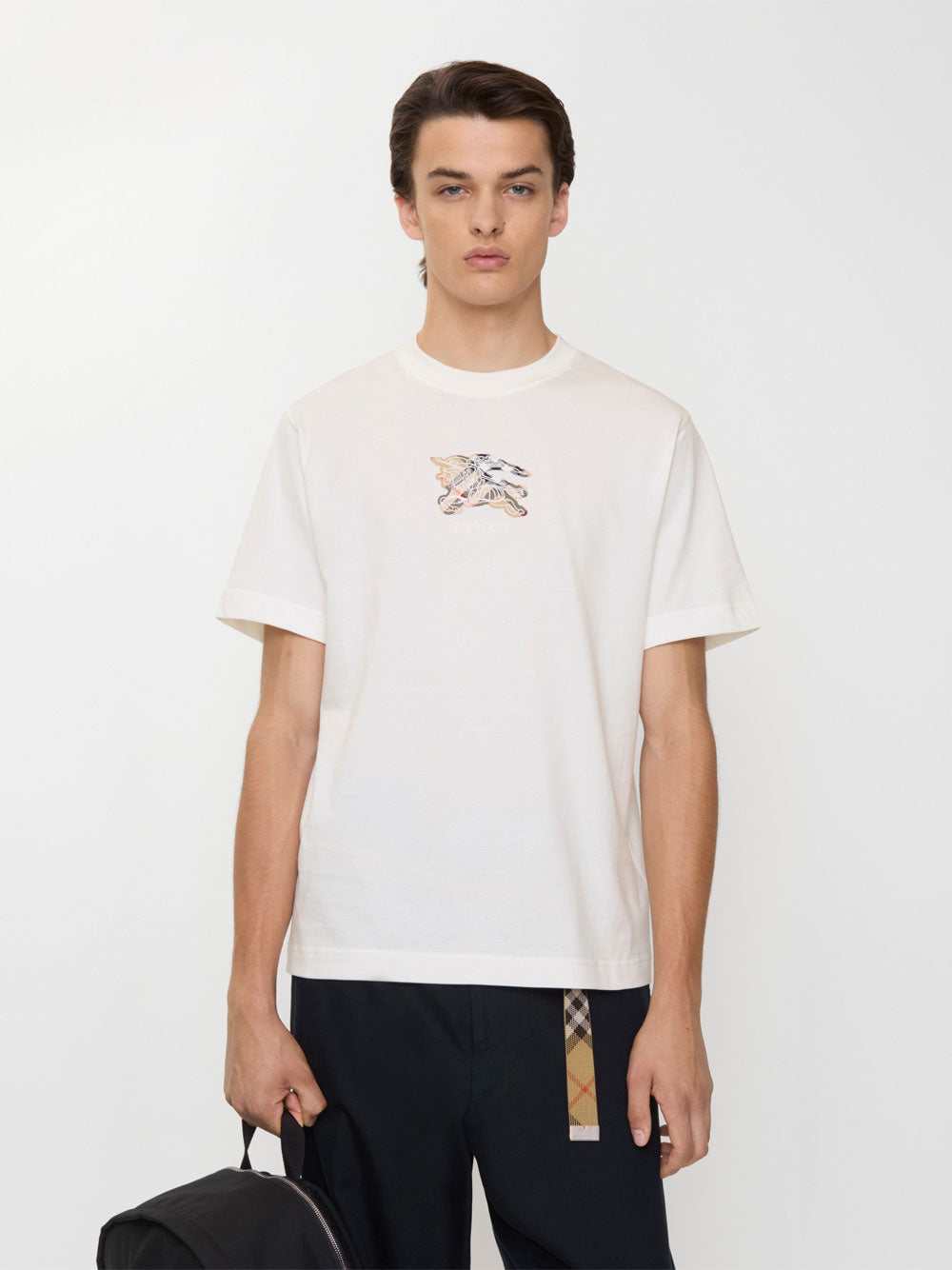 BURBERRY Check Cotton T-Shirt for Men - FW25 Collection