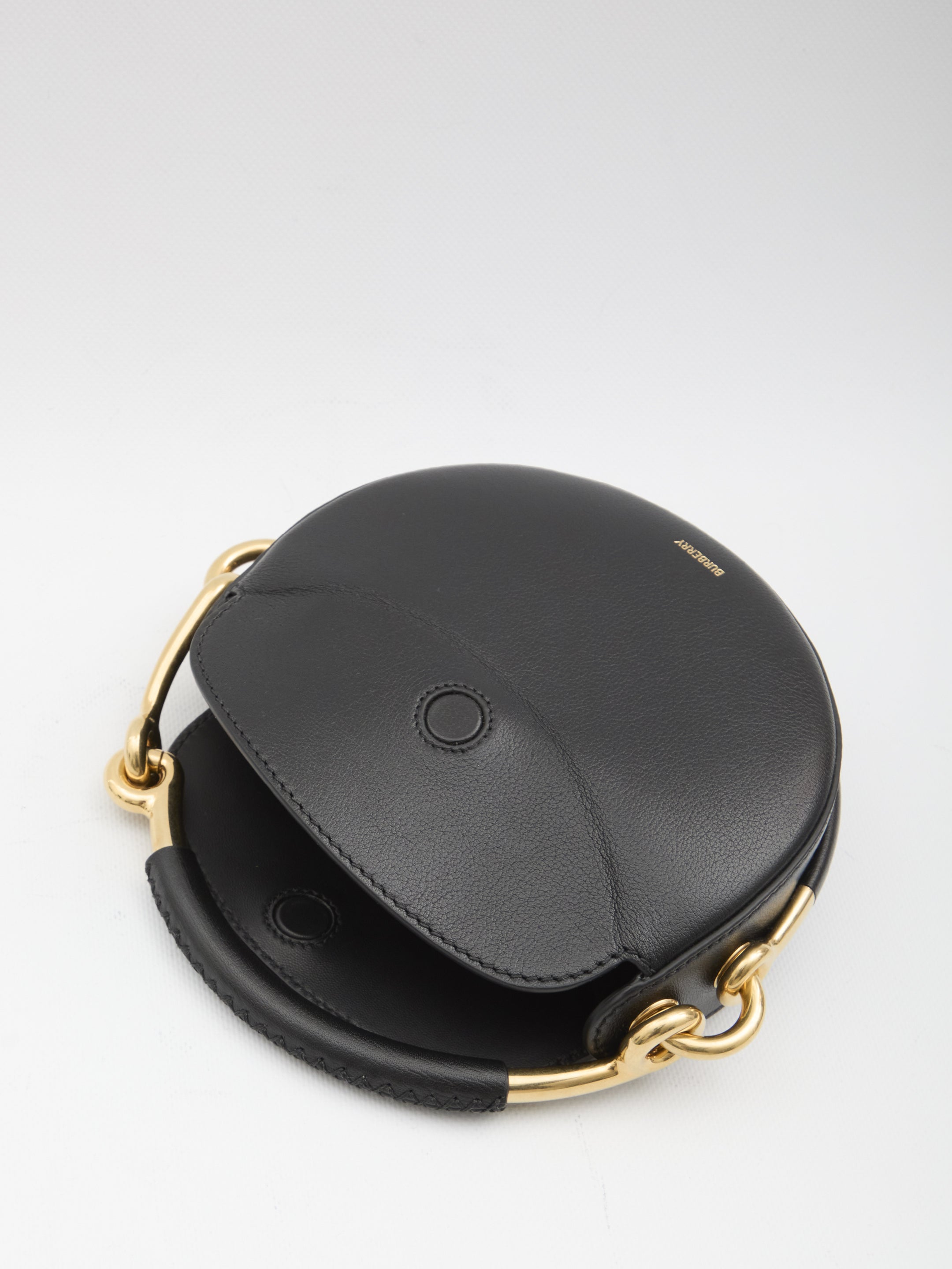 BURBERRY Mini Hammered Buffalo Leather Crescent Handbag