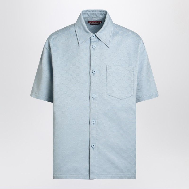 GUCCI Cotton Shirt with GG Jacquard - Oversized Fit