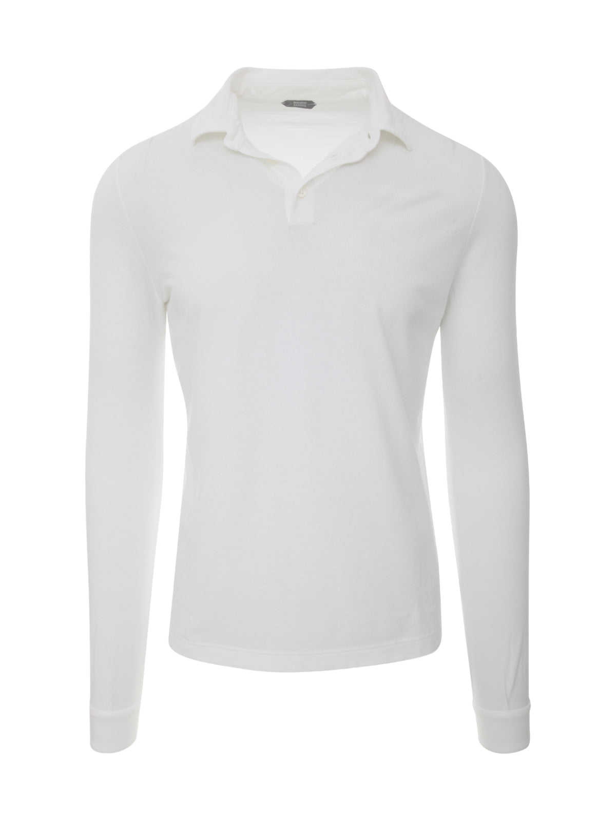 ZANONE Slim Fit Long Sleeve Polo with Buttons