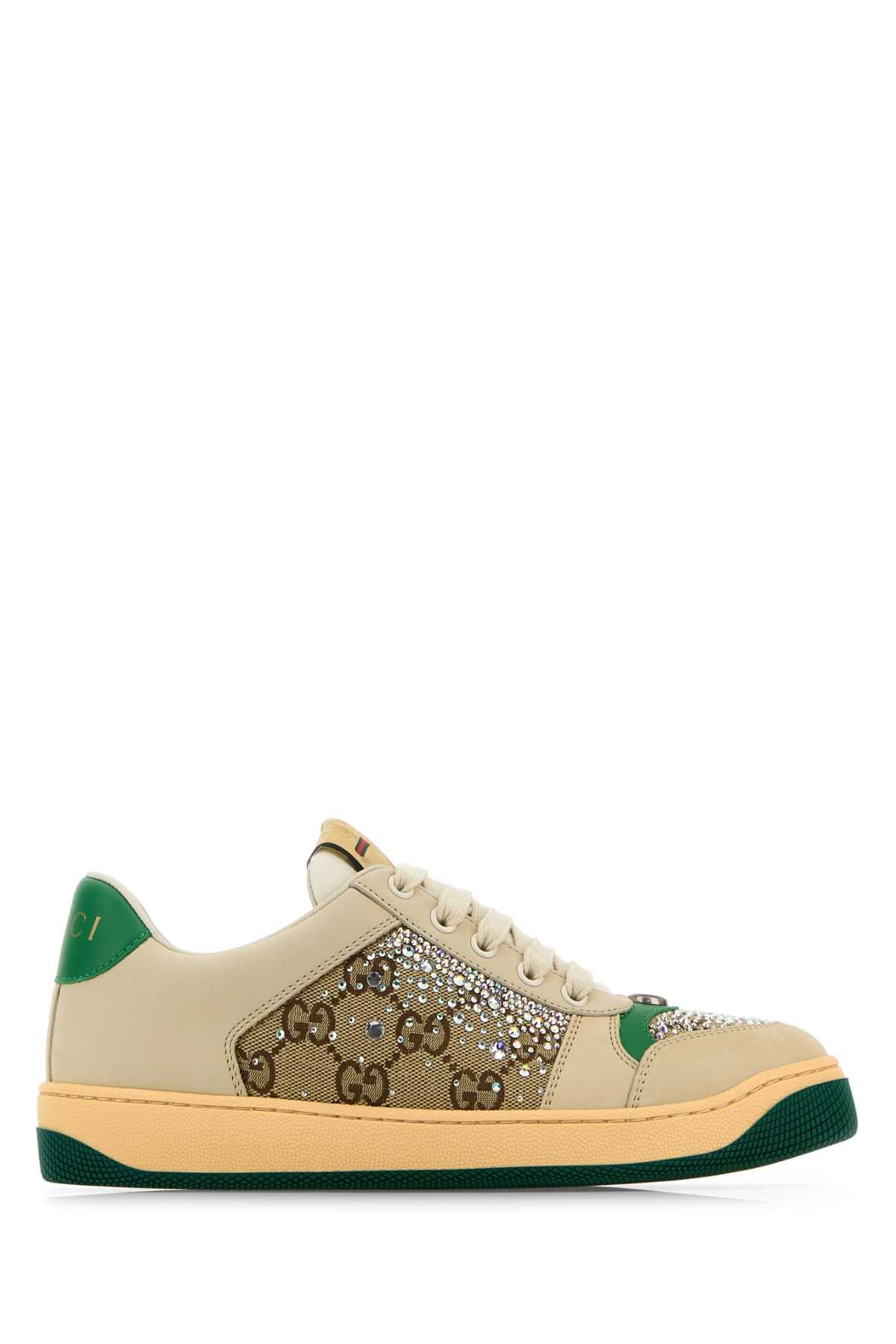 GUCCI Women's Lace-Up Sneakers with Rhinestone Accents