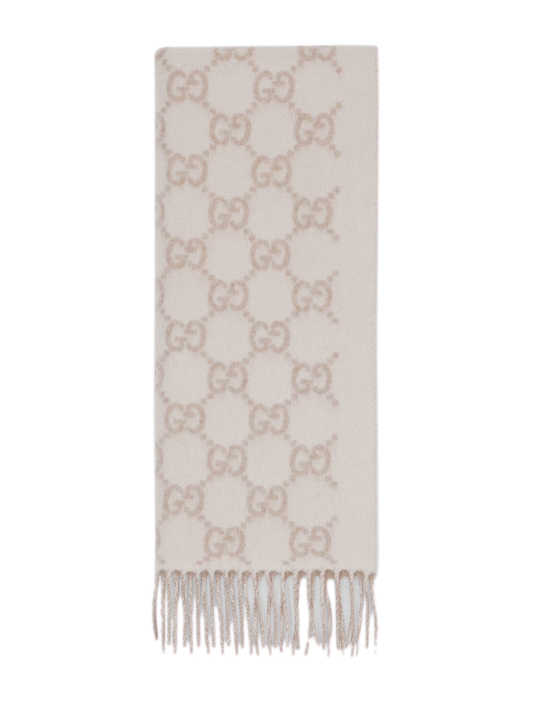 GUCCI Cashmere Scarf with Fringed Trim - 45 cm x 190 cm