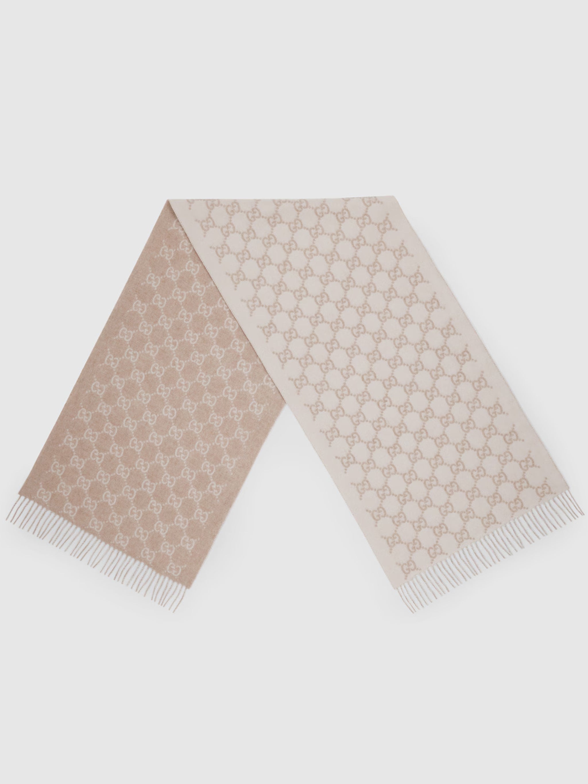 GUCCI Cashmere Scarf with Fringed Trim - 45 cm x 190 cm