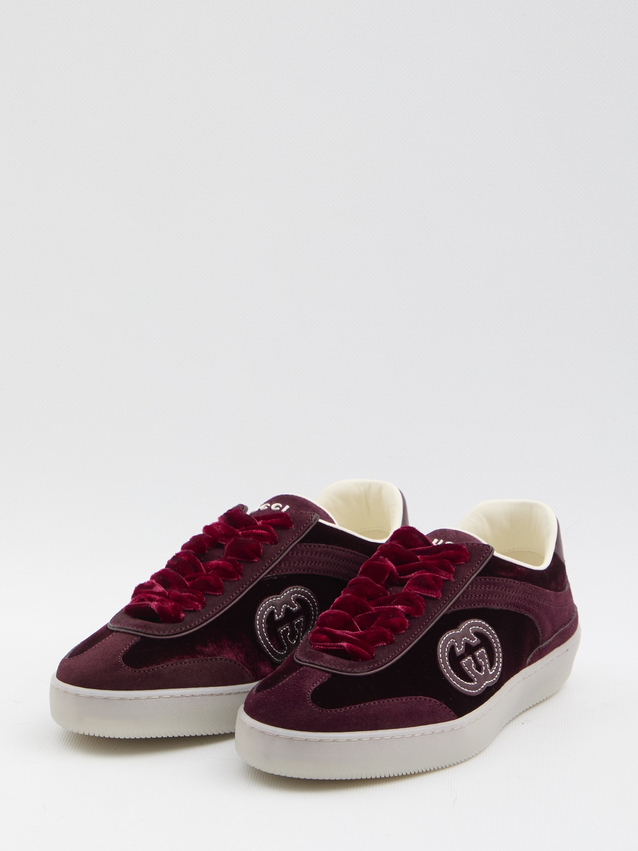 GUCCI Women's Velvet Sneaker with Suede Inserts - Size IT