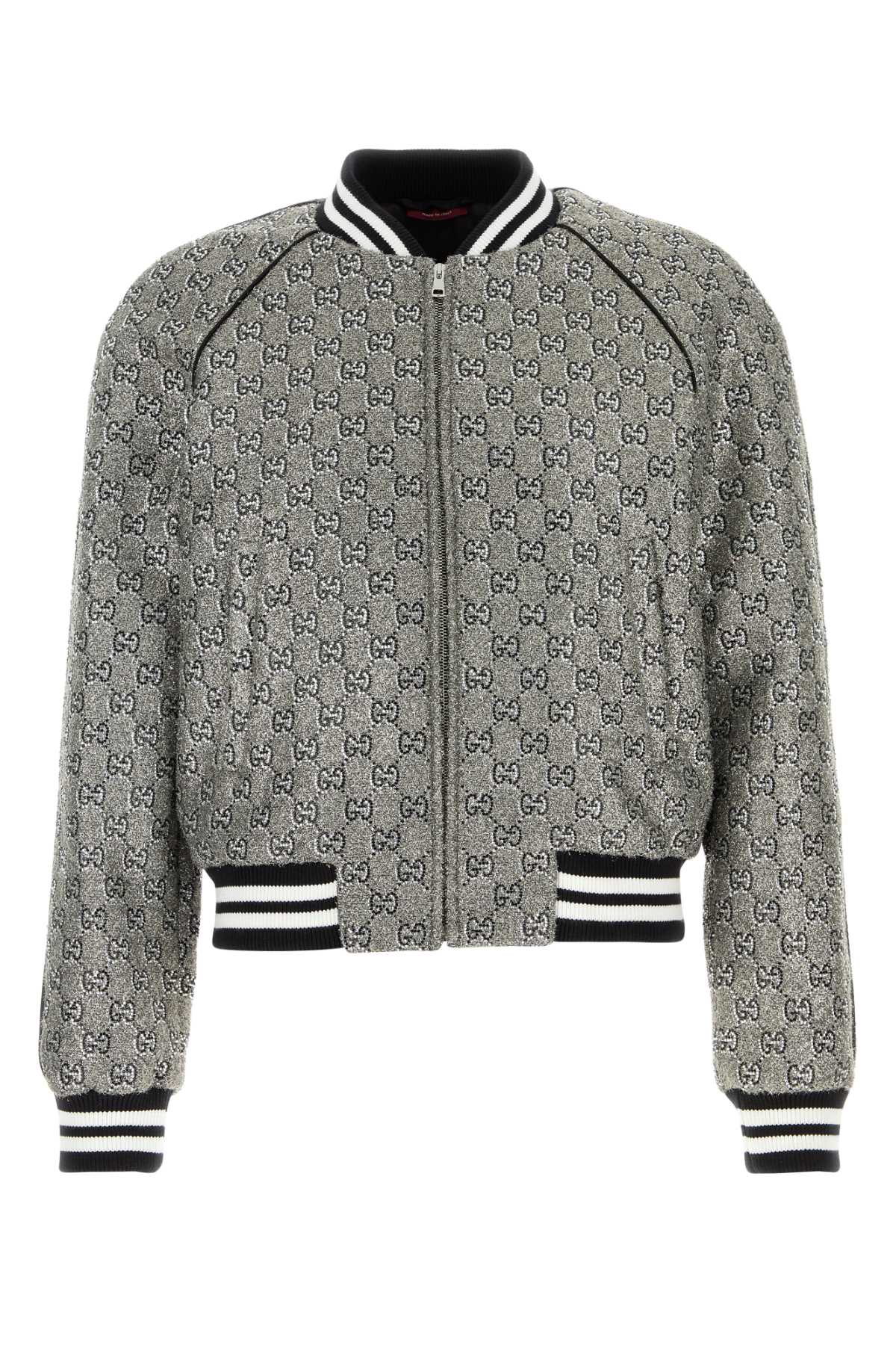 GUCCI Embellished Tweed Bomber Jacket for Men - SS25