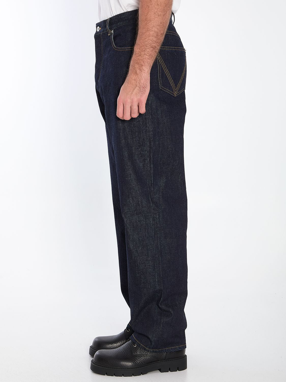 BOTTEGA VENETA Indigo Wide Leg Jeans - Men's Regular Fit