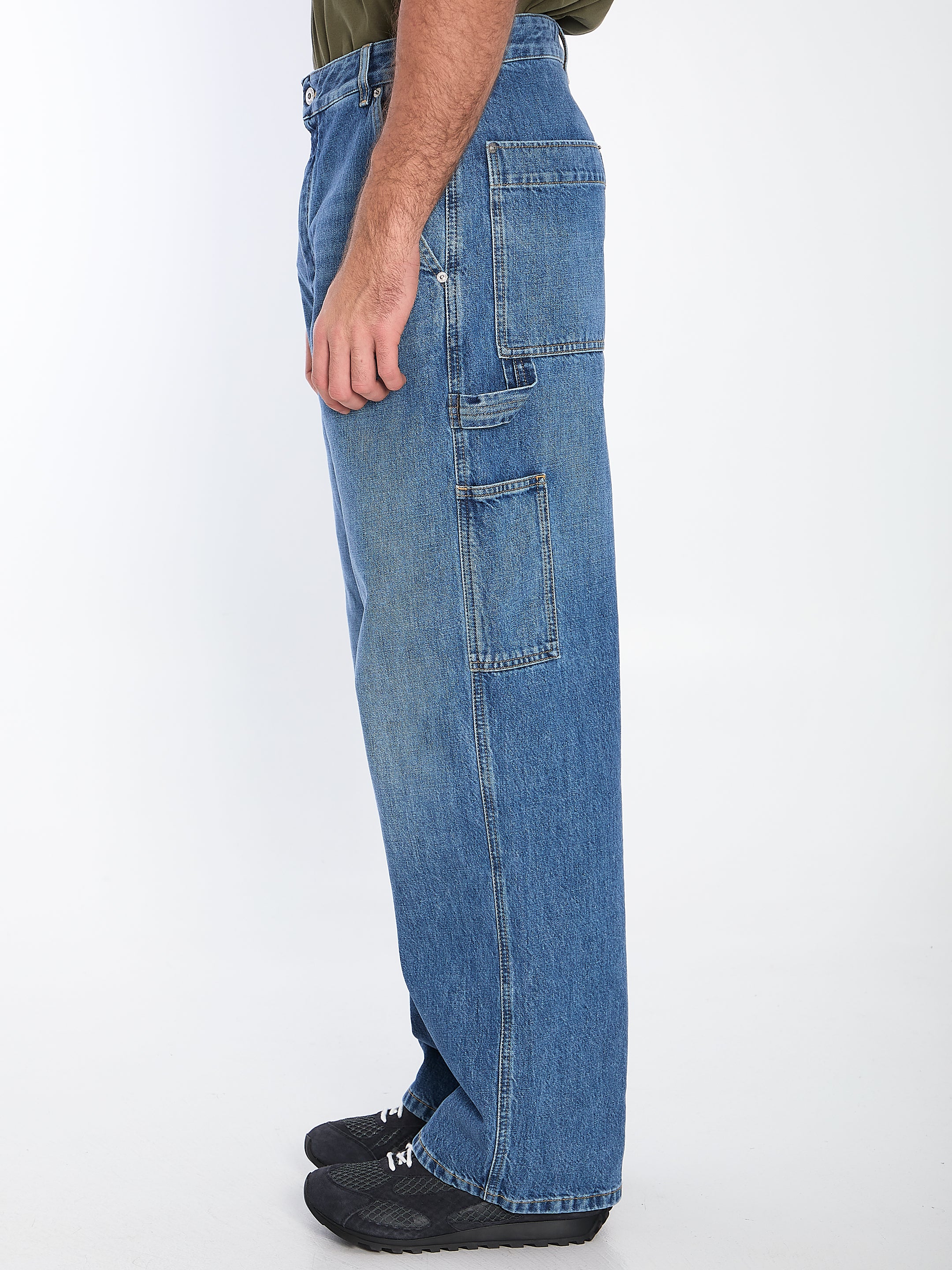 BOTTEGA VENETA Vintage Indigo Cargo Jeans - Regular Waist, Size IT 48