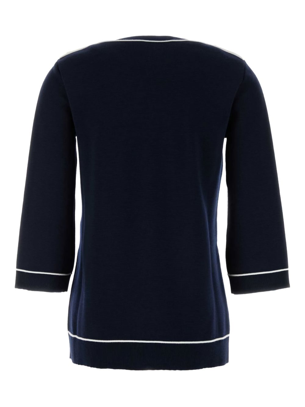 GUCCI Wool Boat-Neck Sweater with Contrasting Trim and Embossed Buttons