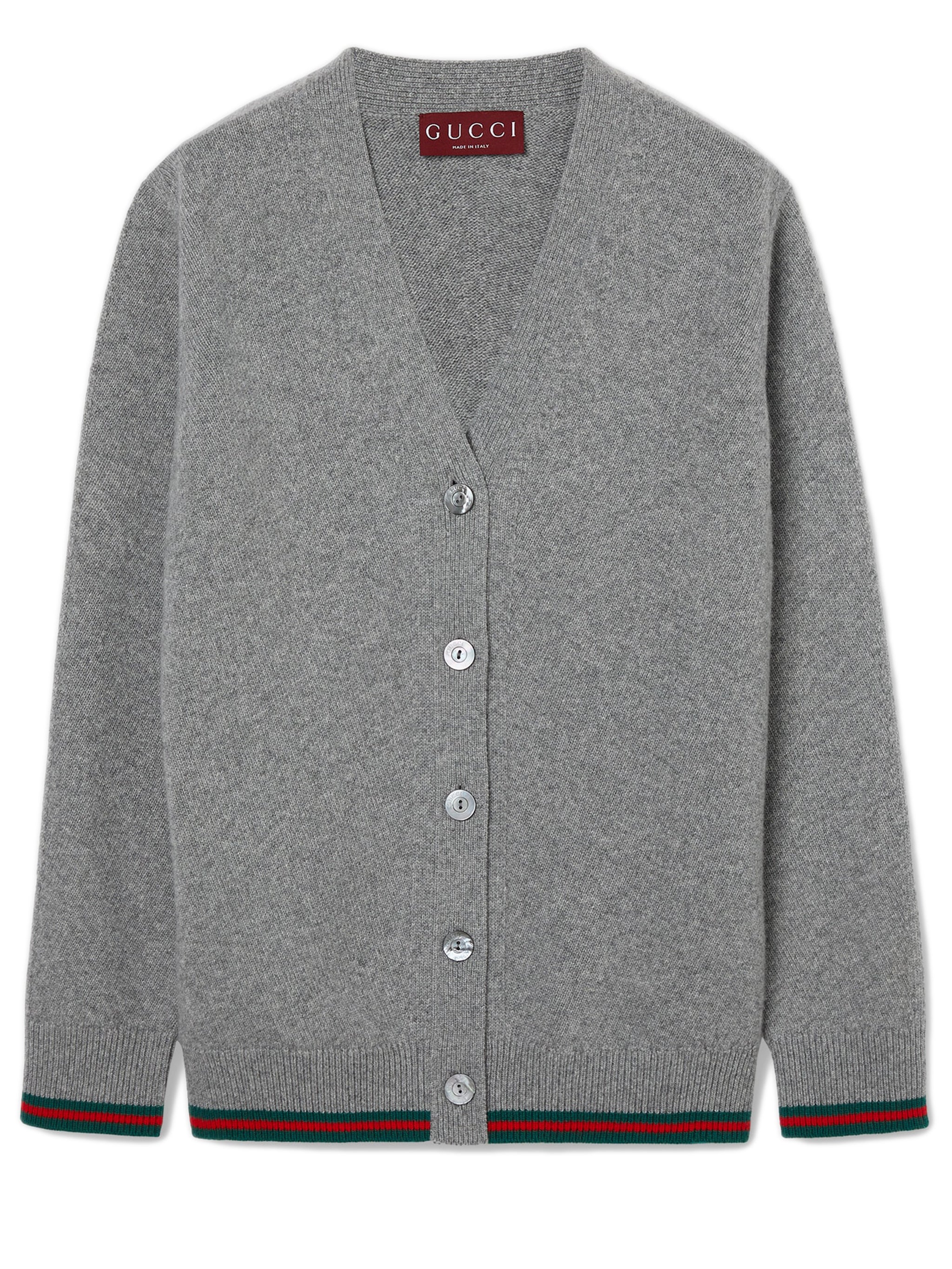 GUCCI Women's V-Neck Cardigan with Web - XS