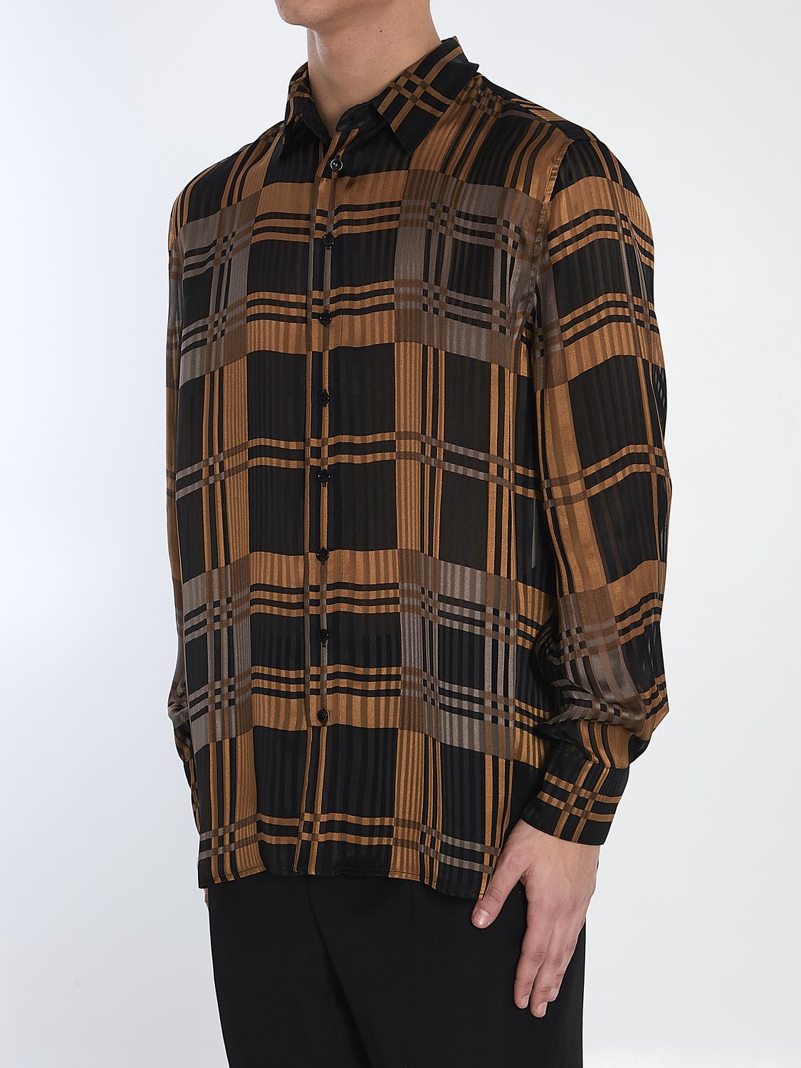 SAINT LAURENT Lightweight Semi-Transparent Silk Shirt - Size IT 41