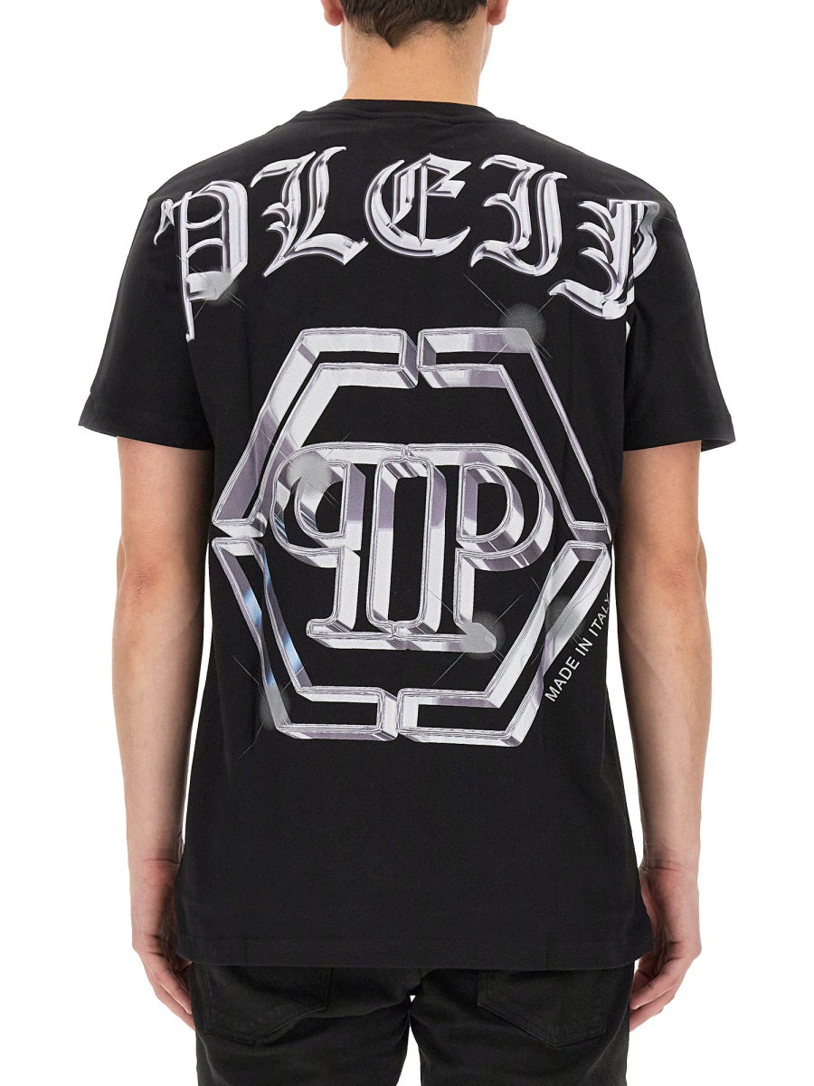PHILIPP PLEIN Logo Print T-Shirt - Regular Fit - Size L