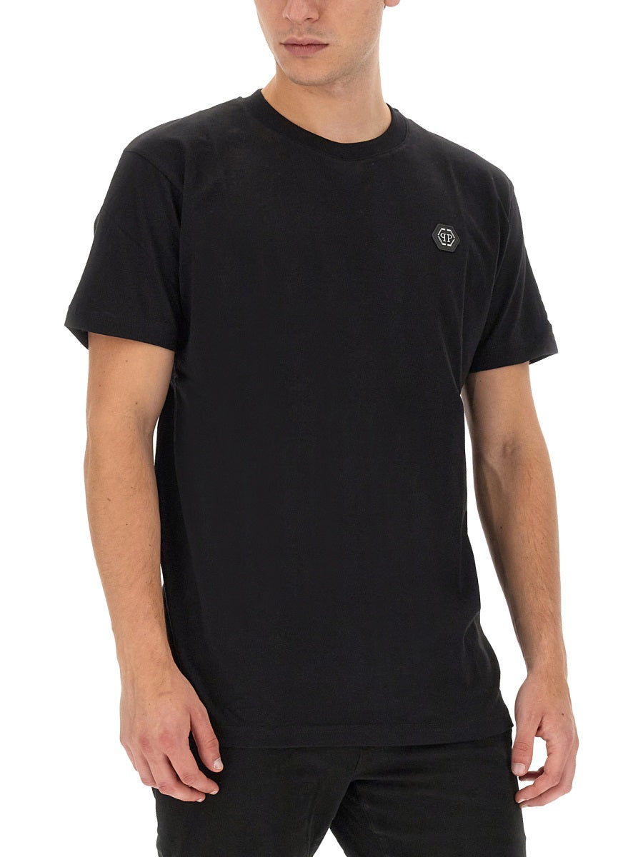 PHILIPP PLEIN Logo Print T-Shirt - Regular Fit - Size L