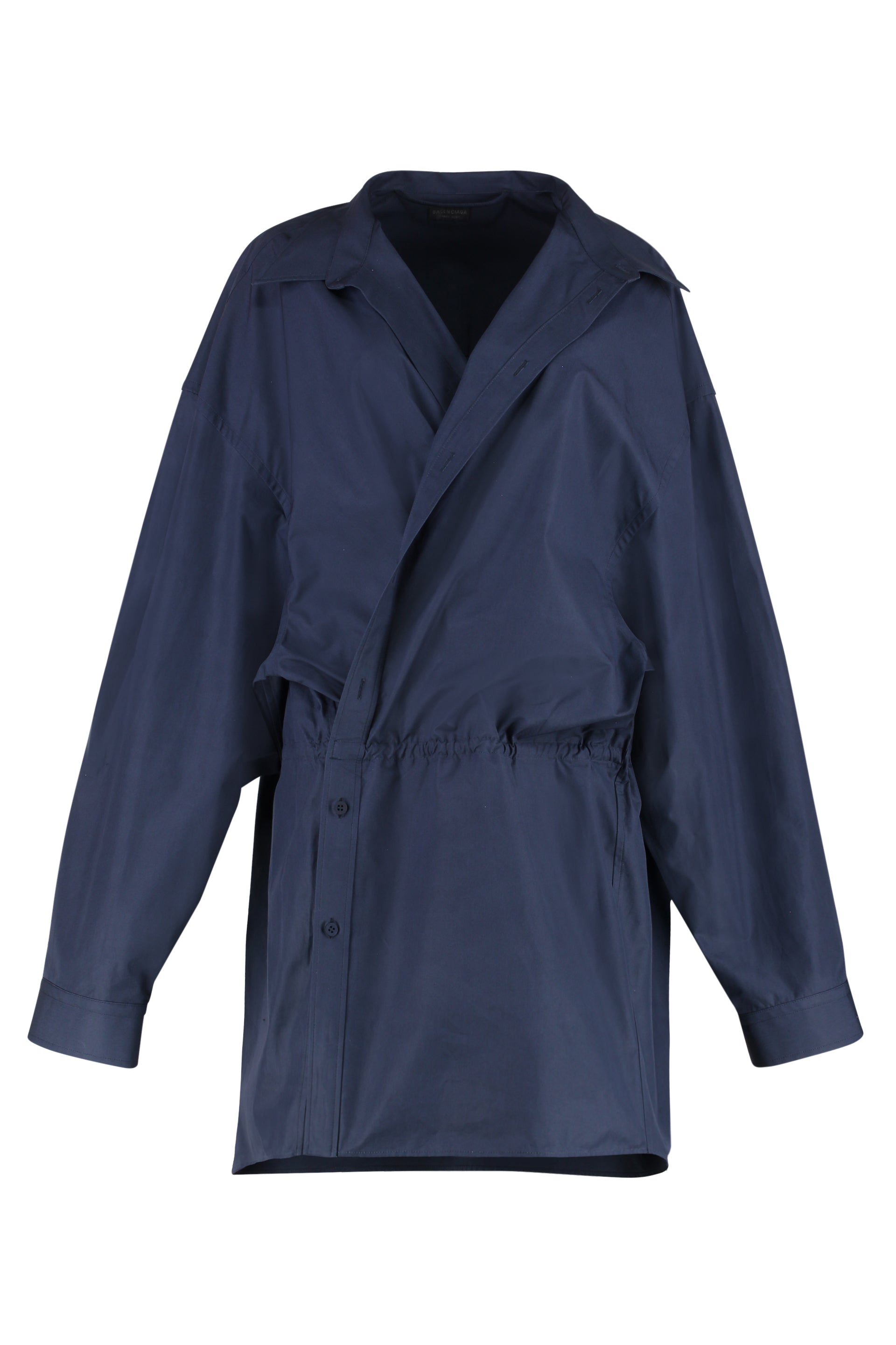 BALENCIAGA Cotton Shirtdress with Elastic Waistband