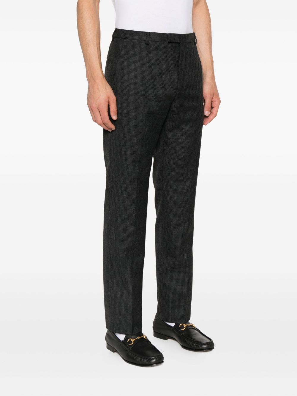 GUCCI Men's Checkered Wool Trousers