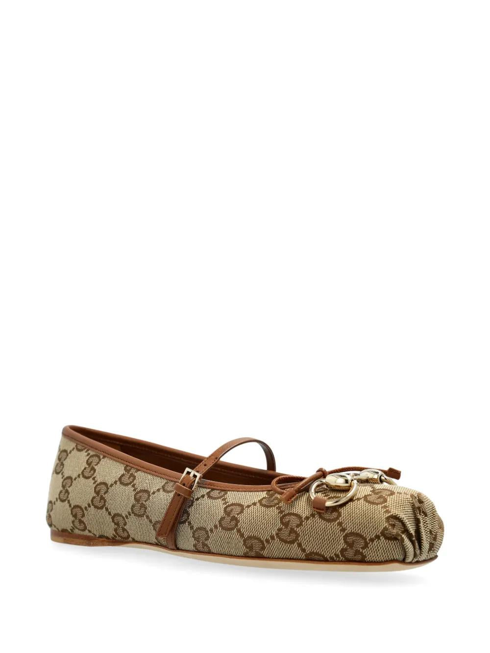 GUCCI Monogram Horsebit Ballerina Flats for Women