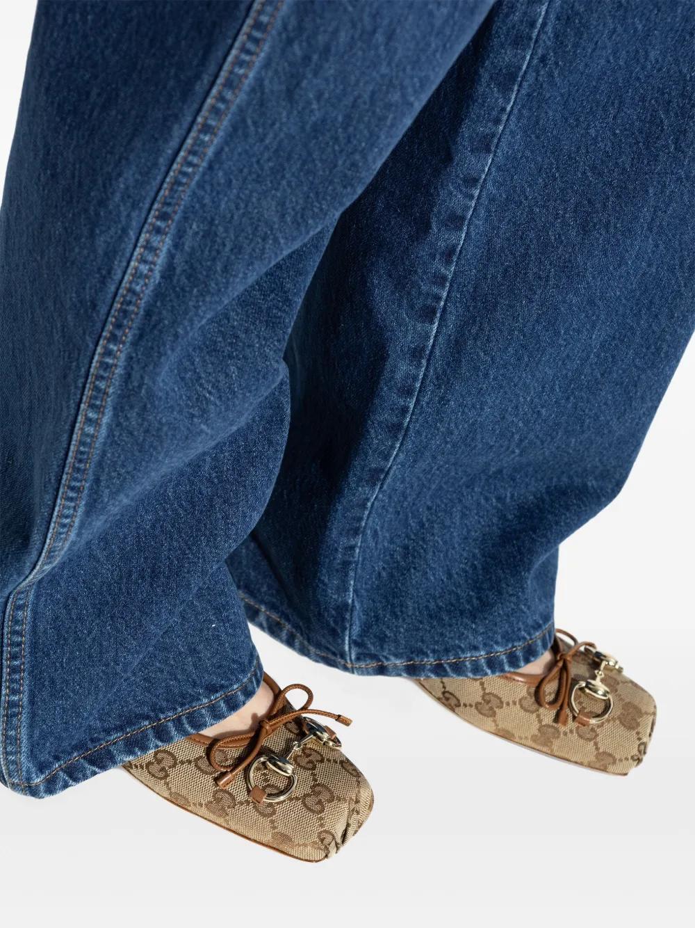 GUCCI Monogram Horsebit Ballerina Flats for Women