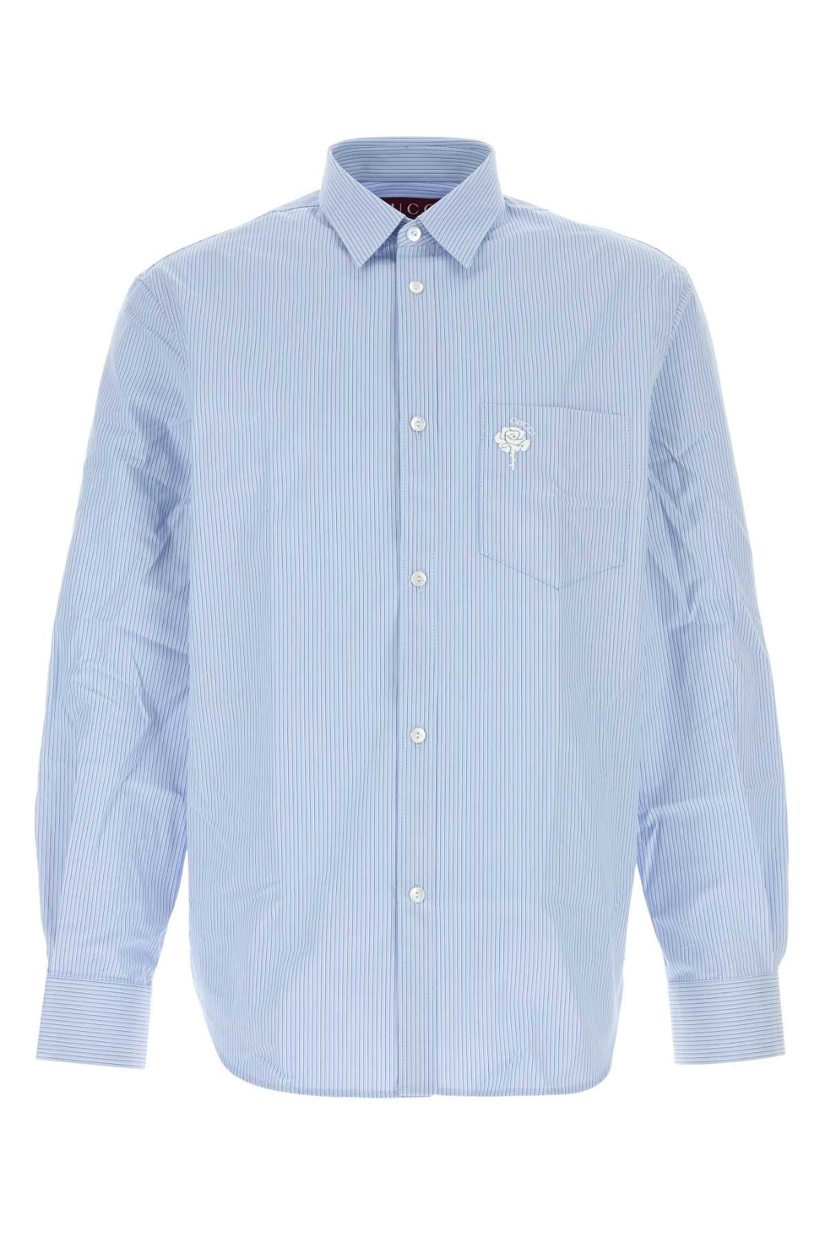 GUCCI Embroidered Poplin Shirt with Rose Detail