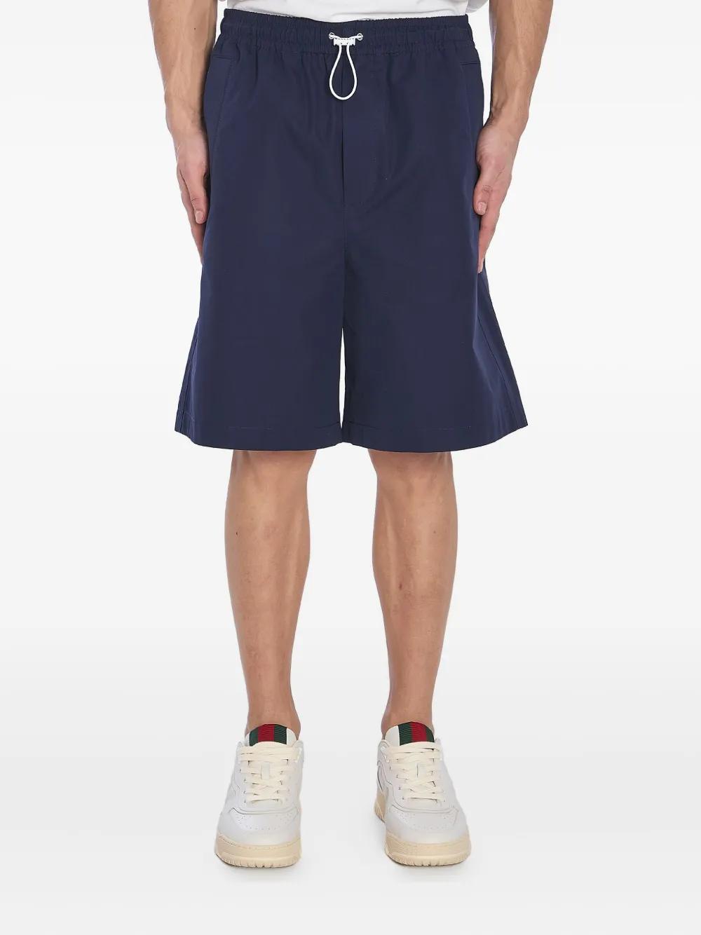 GUCCI Men's Poplin Shorts with Heat-Taped Detailing - Size 46