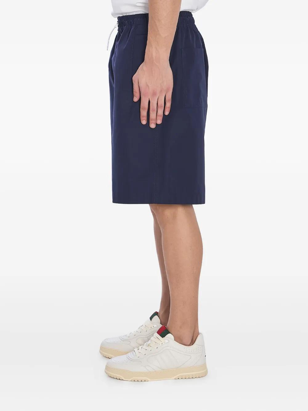 GUCCI Men's Poplin Shorts with Heat-Taped Detailing - Size 46