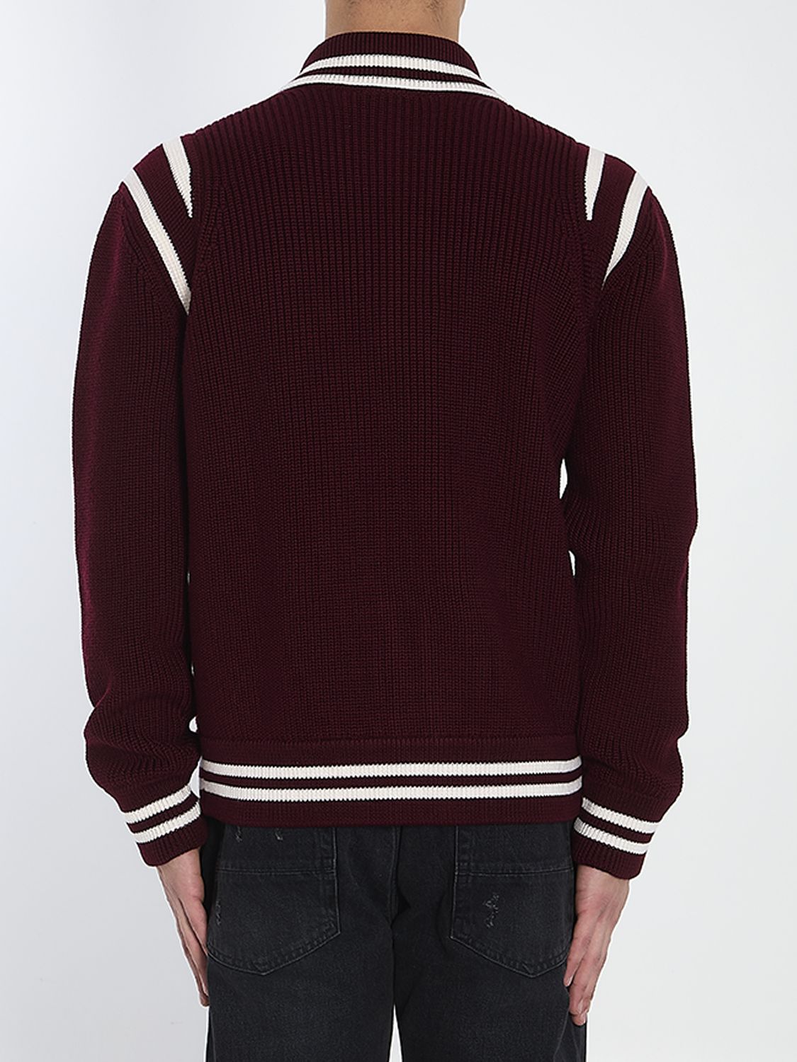 GUCCI Men's Wool Bomber Knit Cardigan