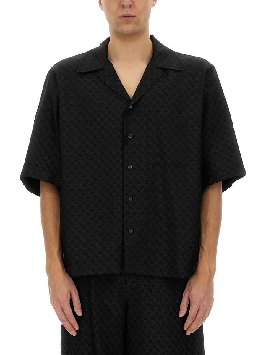 ALEXANDER MCQUEEN Skull Pattern Shirt - Loose Fit, Size 16